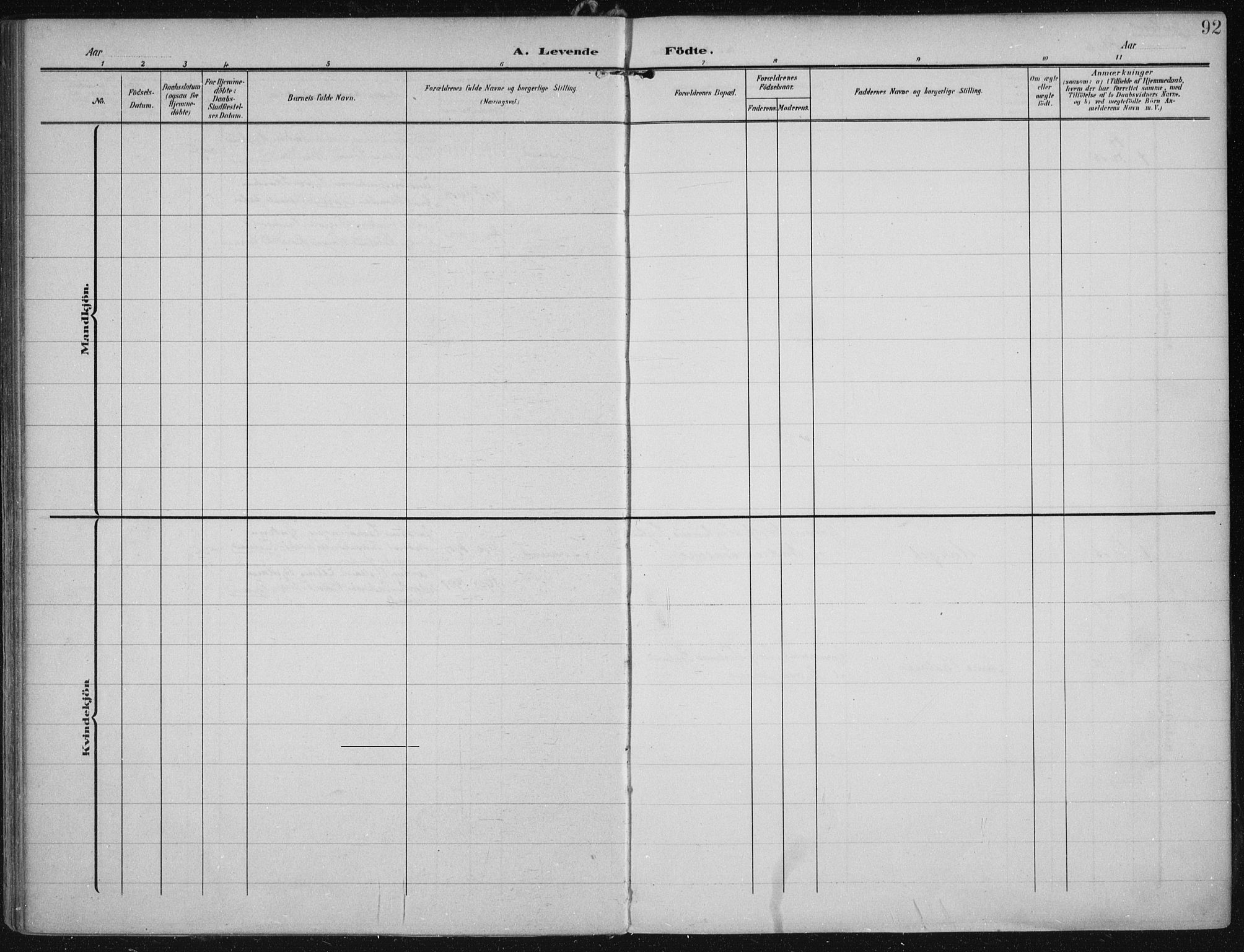Eigersund sokneprestkontor, SAST/A-101807/S08/L0022: Parish register (official) no. A 21, 1905-1928, p. 92