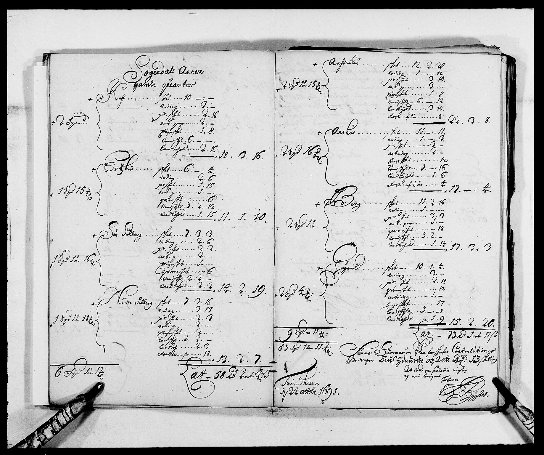 Rentekammeret inntil 1814, Reviderte regnskaper, Fogderegnskap, AV/RA-EA-4092/R59/L3941: Fogderegnskap Gauldal, 1691, p. 185