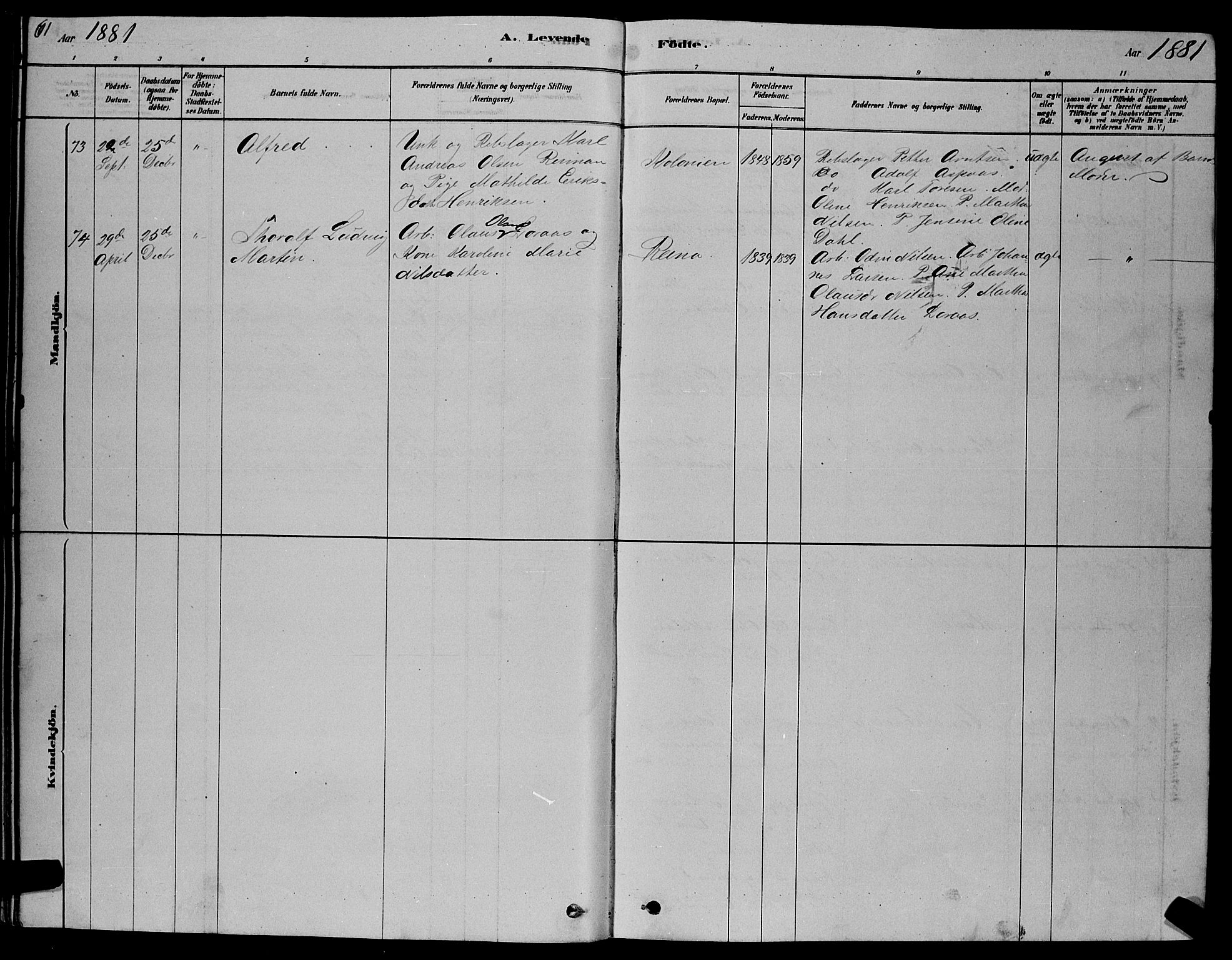 Ministerialprotokoller, klokkerbøker og fødselsregistre - Sør-Trøndelag, SAT/A-1456/606/L0312: Parish register (copy) no. 606C08, 1878-1894, p. 61