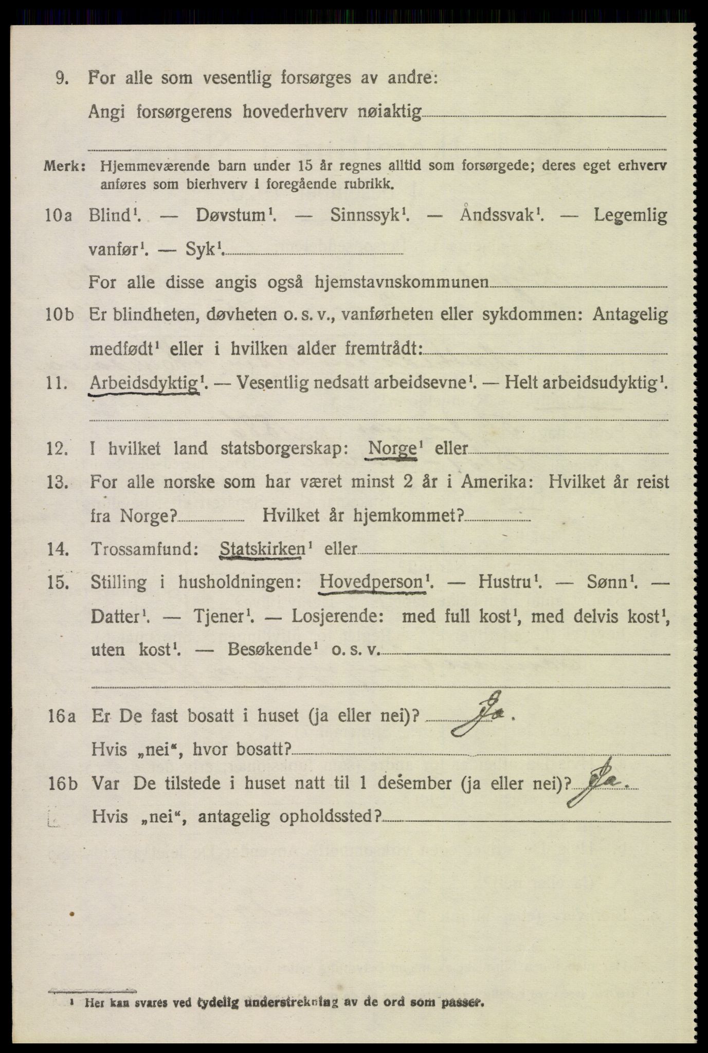 SAH, 1920 census for Trysil, 1920, p. 14982