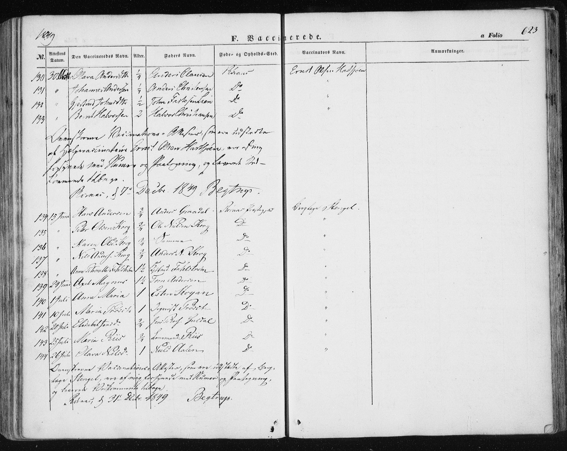 Ministerialprotokoller, klokkerbøker og fødselsregistre - Sør-Trøndelag, AV/SAT-A-1456/681/L0931: Parish register (official) no. 681A09, 1845-1859, p. 623