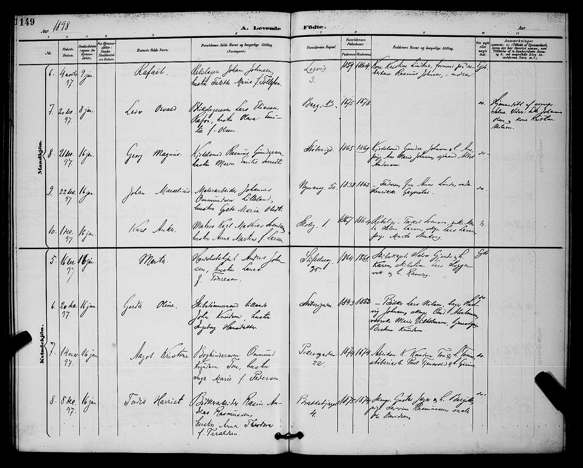 St. Johannes sokneprestkontor, AV/SAST-A-101814/001/30/30BB/L0003: Parish register (copy) no. B 3, 1893-1900, p. 149