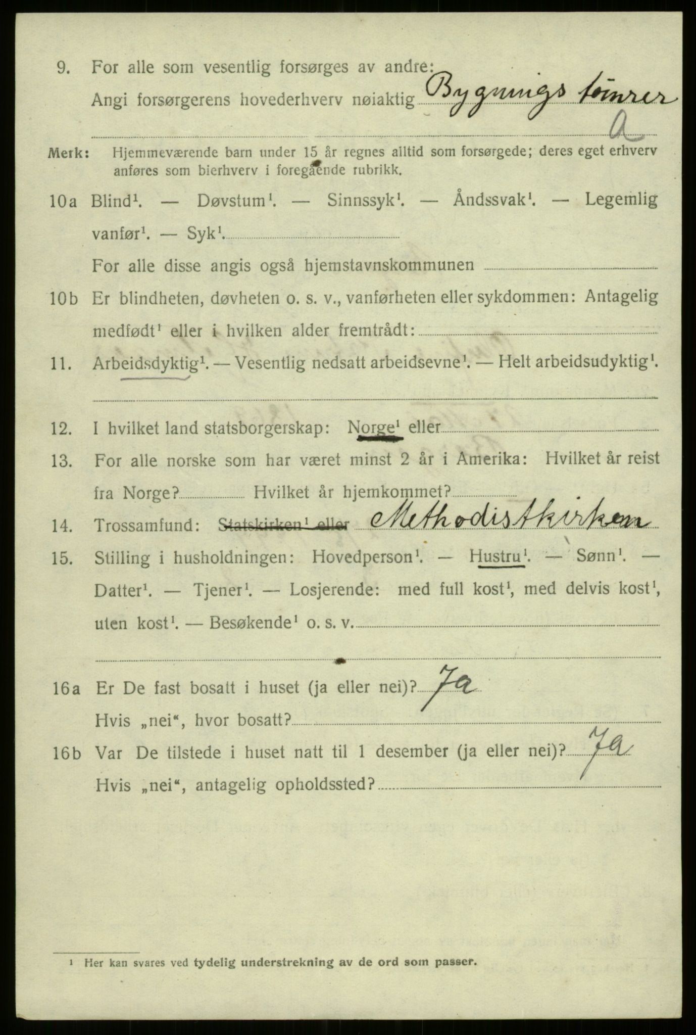 SAB, 1920 census for Bergen, 1920, p. 206399
