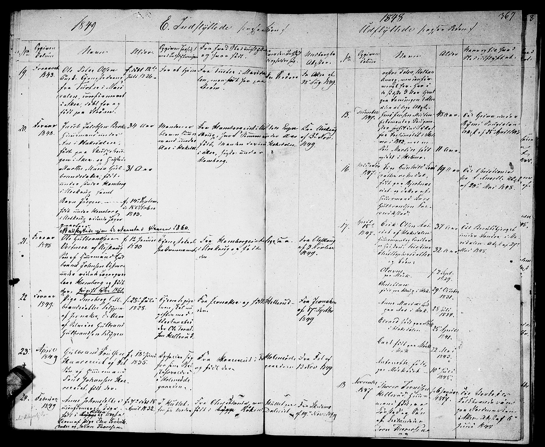 Nittedal prestekontor Kirkebøker, AV/SAO-A-10365a/F/Fa/L0004: Parish register (official) no. I 4, 1836-1849, p. 367