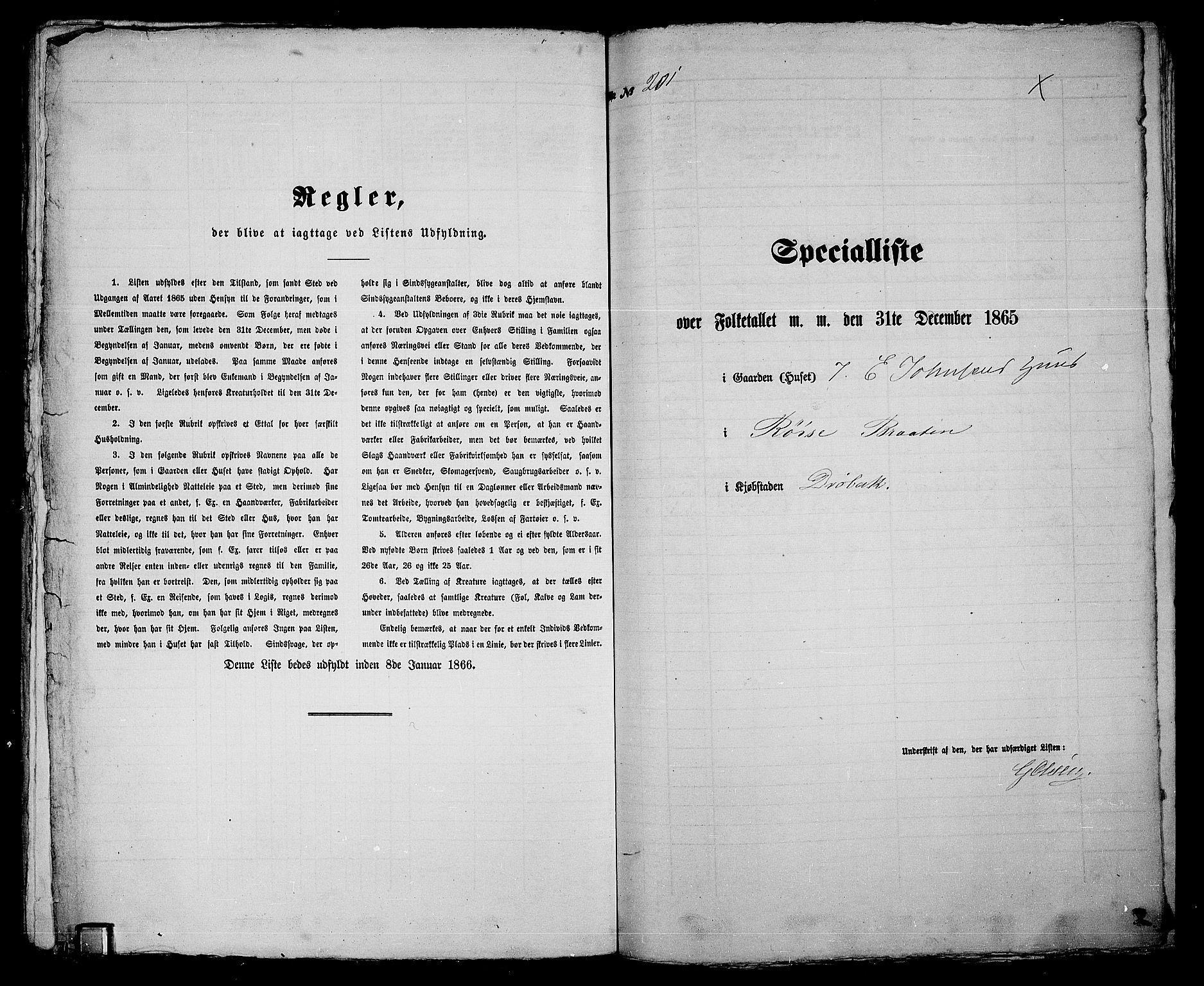 RA, 1865 census for Drøbak/Drøbak, 1865, p. 407