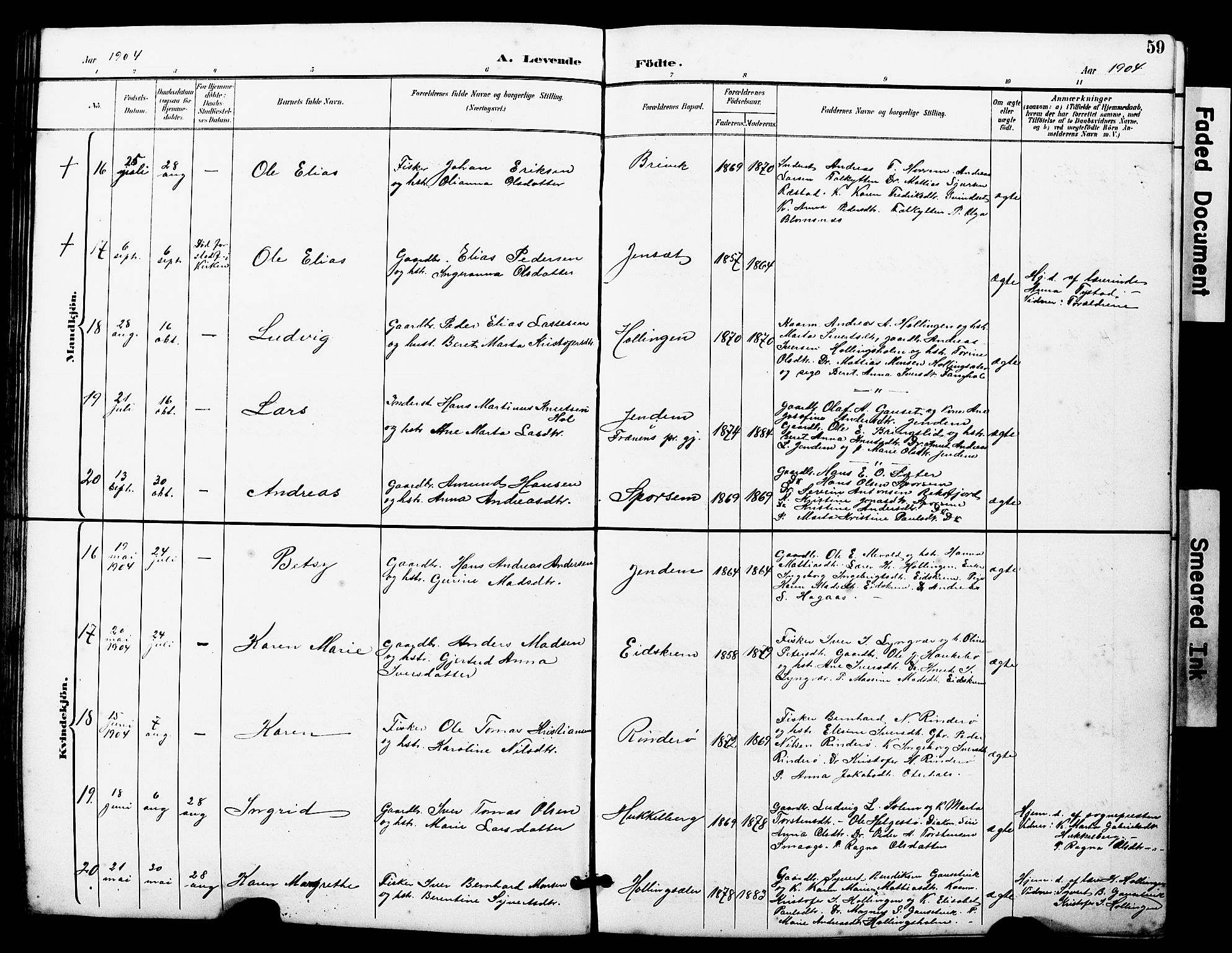 Ministerialprotokoller, klokkerbøker og fødselsregistre - Møre og Romsdal, AV/SAT-A-1454/560/L0725: Parish register (copy) no. 560C02, 1895-1930, p. 59