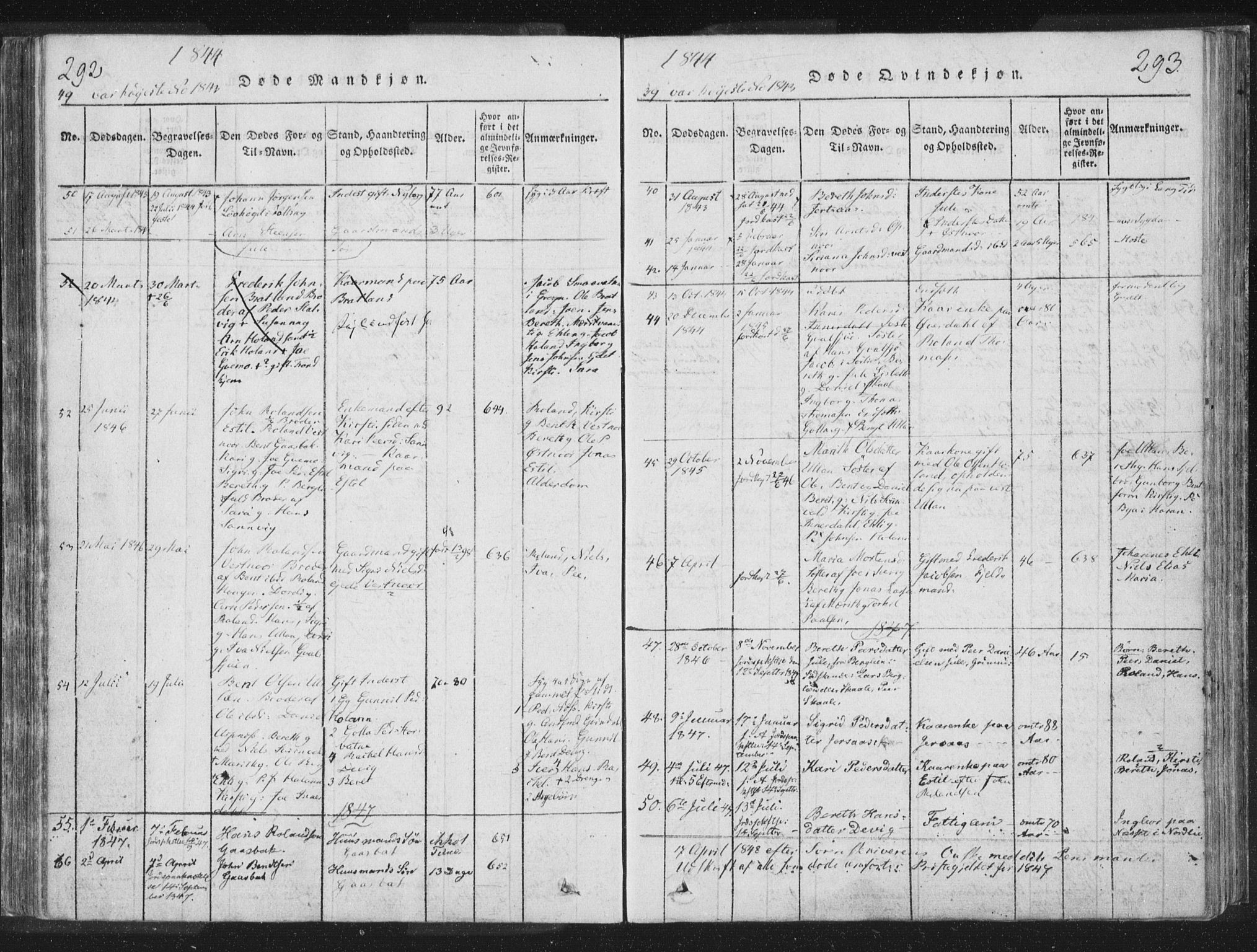 Ministerialprotokoller, klokkerbøker og fødselsregistre - Nord-Trøndelag, AV/SAT-A-1458/755/L0491: Parish register (official) no. 755A01 /2, 1817-1864, p. 292-293