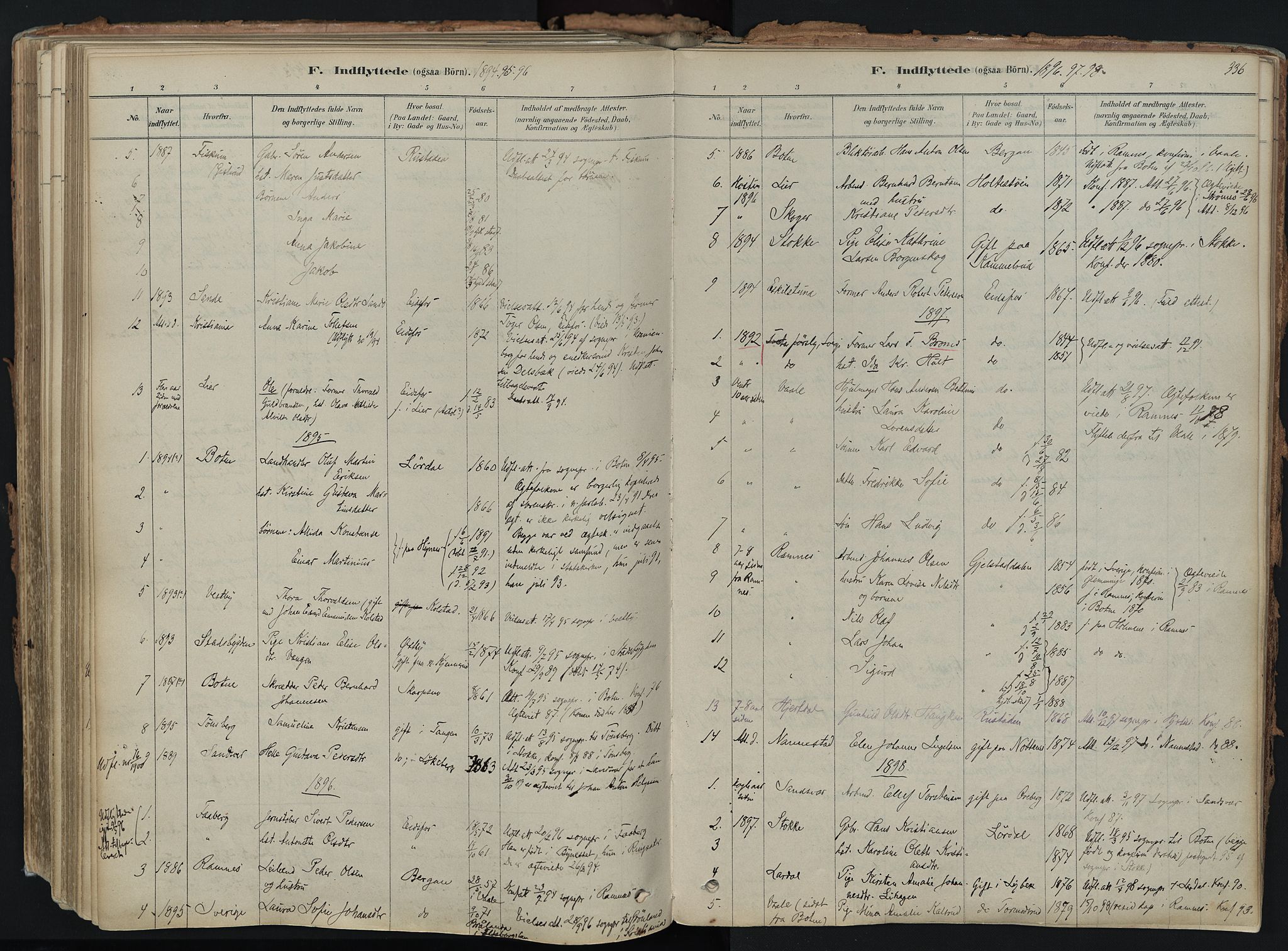 Hof kirkebøker, AV/SAKO-A-64/F/Fa/L0007: Parish register (official) no. I 7, 1878-1940, p. 336