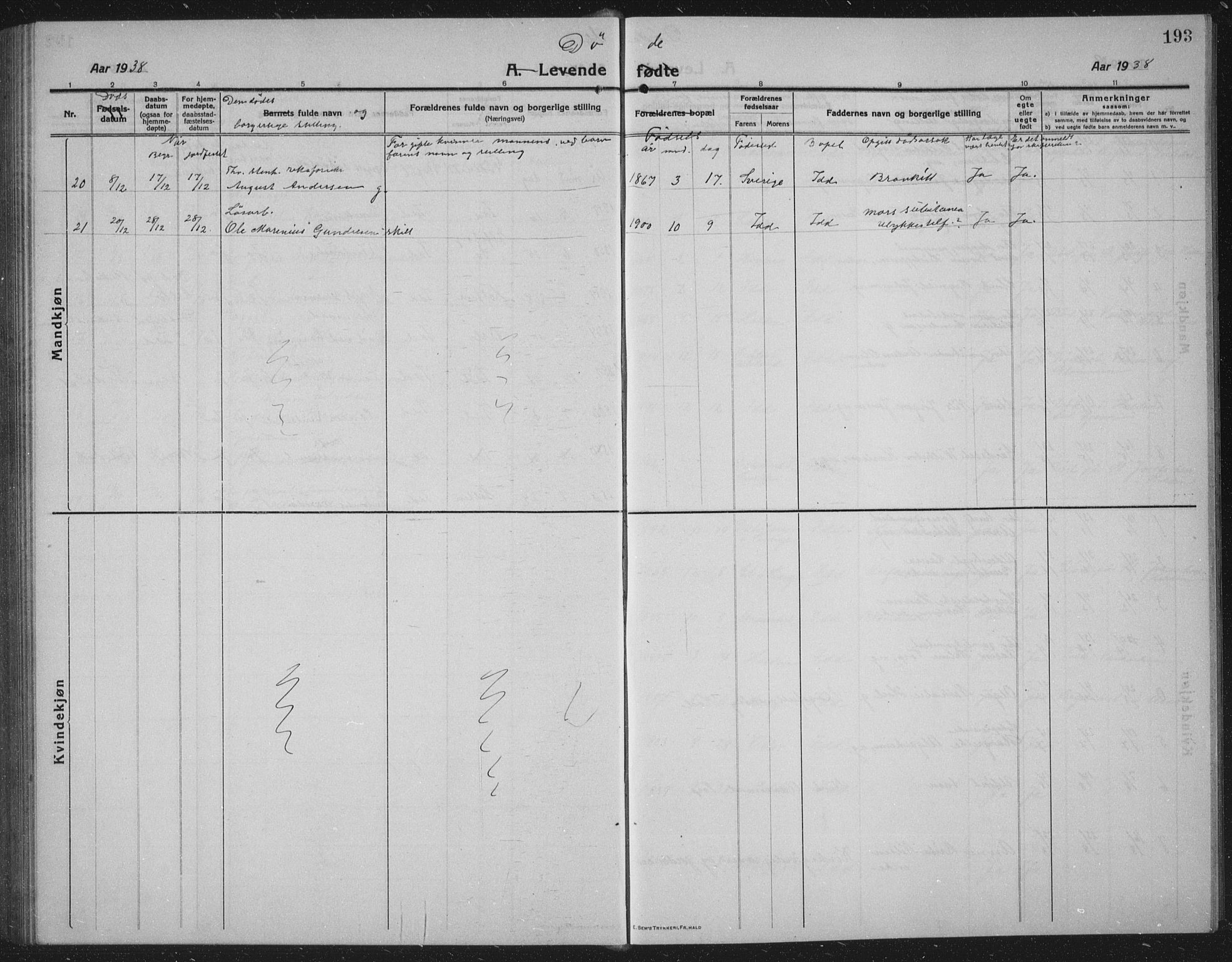 Idd prestekontor Kirkebøker, AV/SAO-A-10911/G/Gb/L0003: Parish register (copy) no. II 3, 1914-1940, p. 193