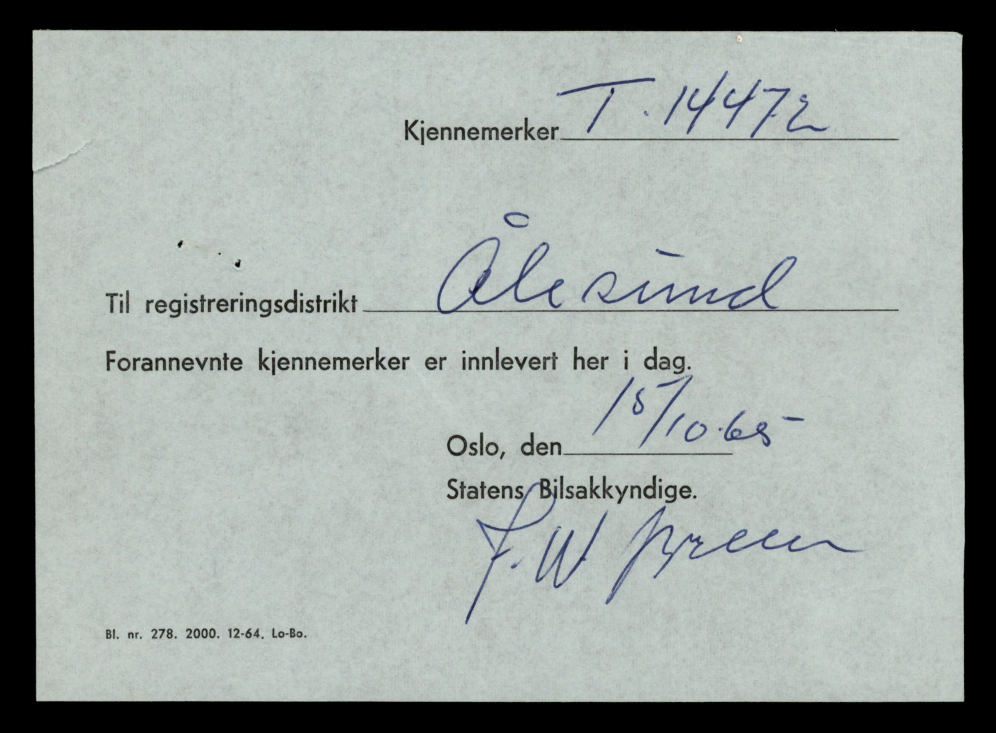 Møre og Romsdal vegkontor - Ålesund trafikkstasjon, AV/SAT-A-4099/F/Fe/L0046: Registreringskort for kjøretøy T 14445 - T 14579, 1927-1998