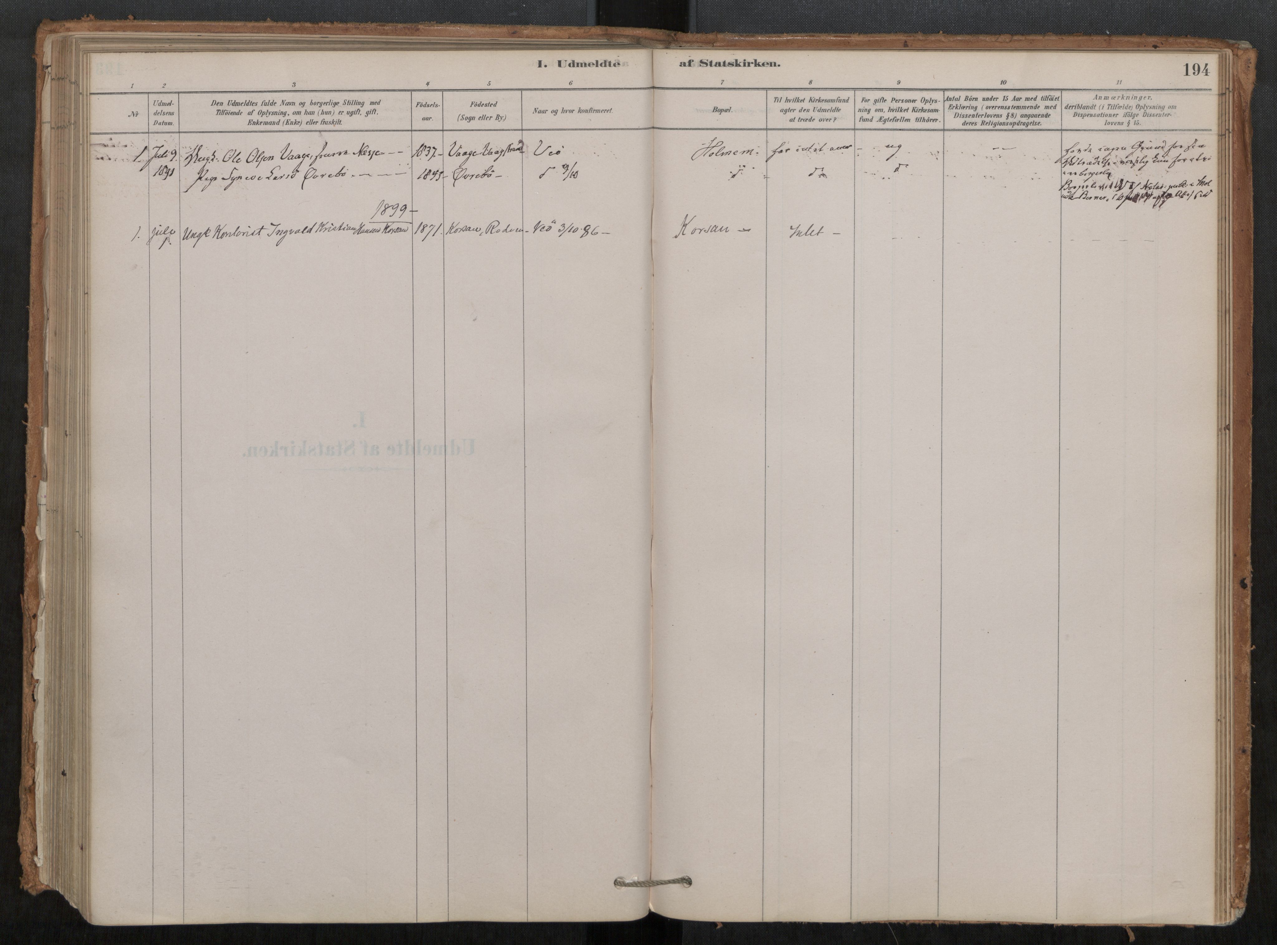 Ministerialprotokoller, klokkerbøker og fødselsregistre - Møre og Romsdal, SAT/A-1454/548/L0615: Parish register (official) no. 548A02, 1878-1906, p. 194