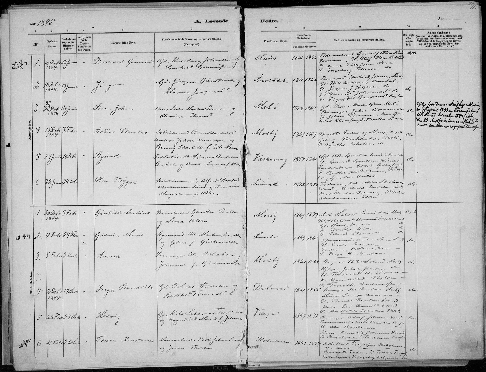 Oddernes sokneprestkontor, AV/SAK-1111-0033/F/Fa/Faa/L0009: Parish register (official) no. A 9, 1884-1896, p. 71