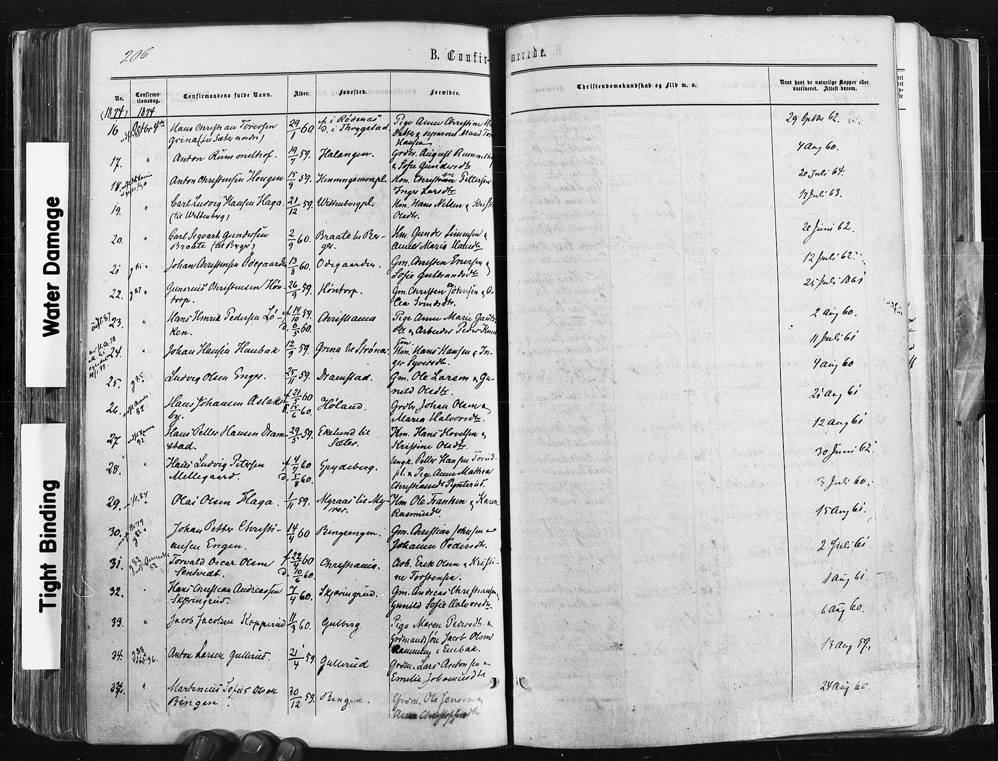 Trøgstad prestekontor Kirkebøker, SAO/A-10925/F/Fa/L0009: Parish register (official) no. I 9, 1865-1877, p. 206