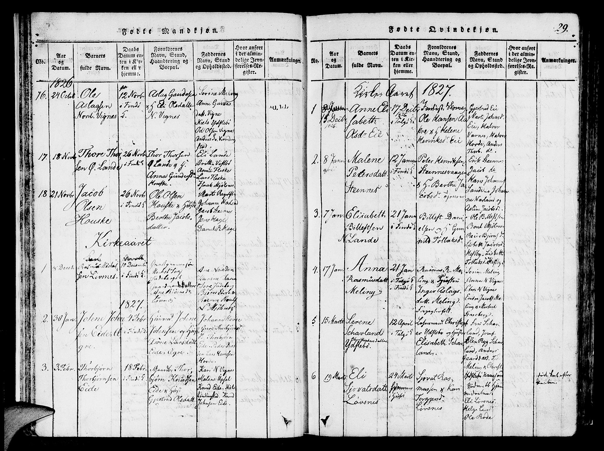 Finnøy sokneprestkontor, SAST/A-101825/H/Ha/Haa/L0006: Parish register (official) no. A 6, 1816-1846, p. 29