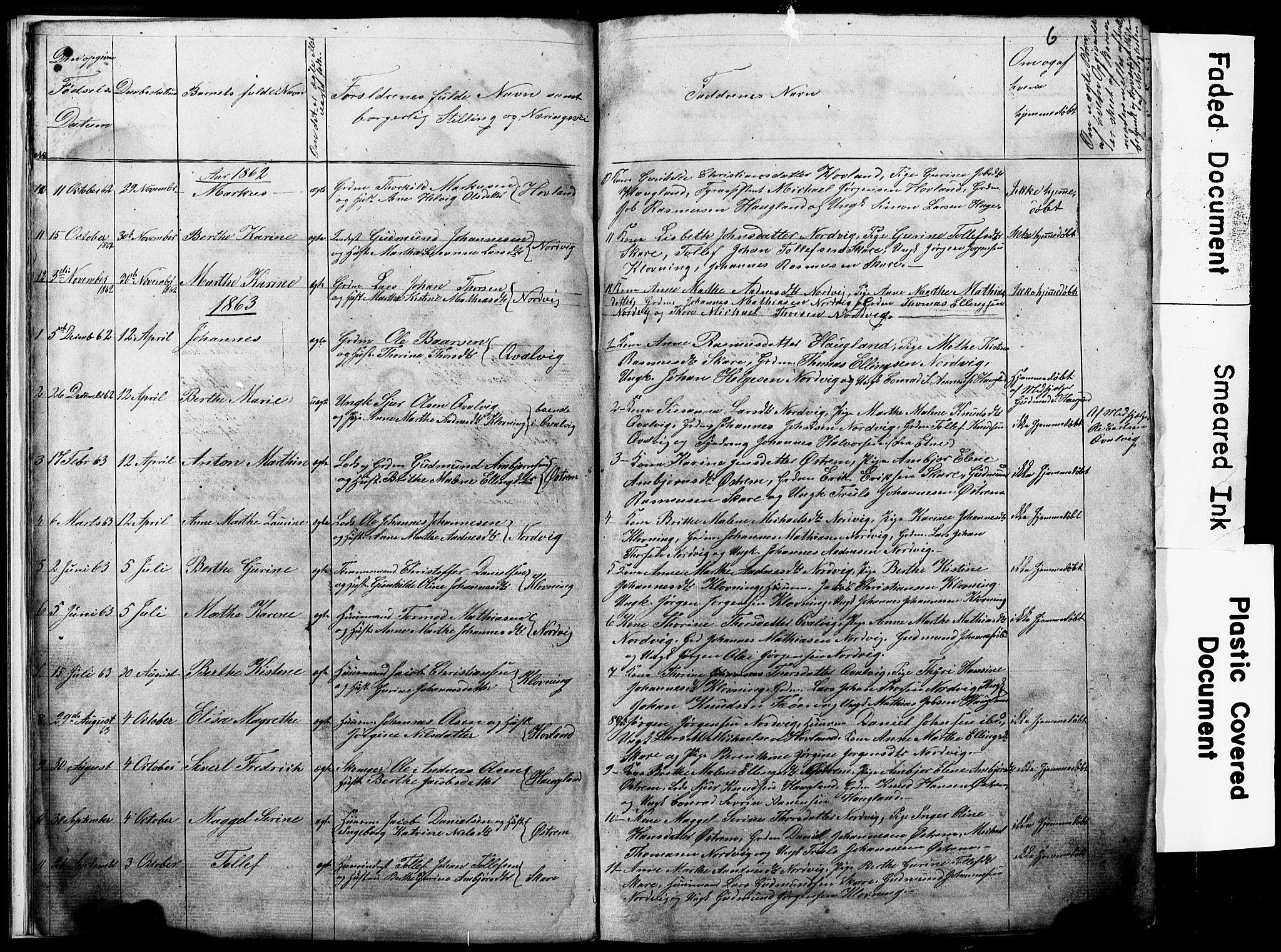 Torvastad sokneprestkontor, SAST/A -101857/H/Ha/Hab/L0005: Parish register (copy) no. B 5, 1857-1908, p. 6