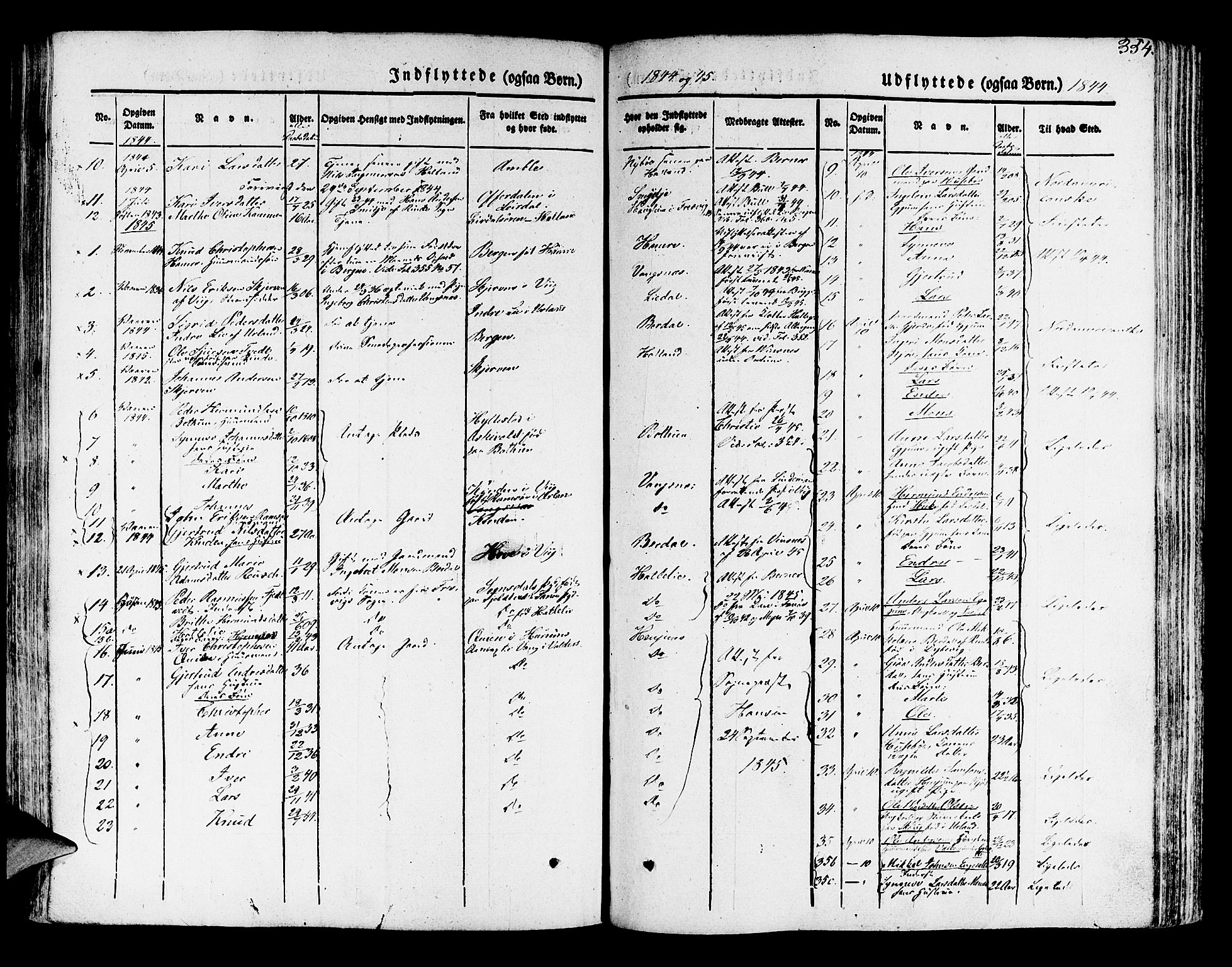 Leikanger sokneprestembete, SAB/A-81001: Parish register (official) no. A 7, 1838-1851, p. 354