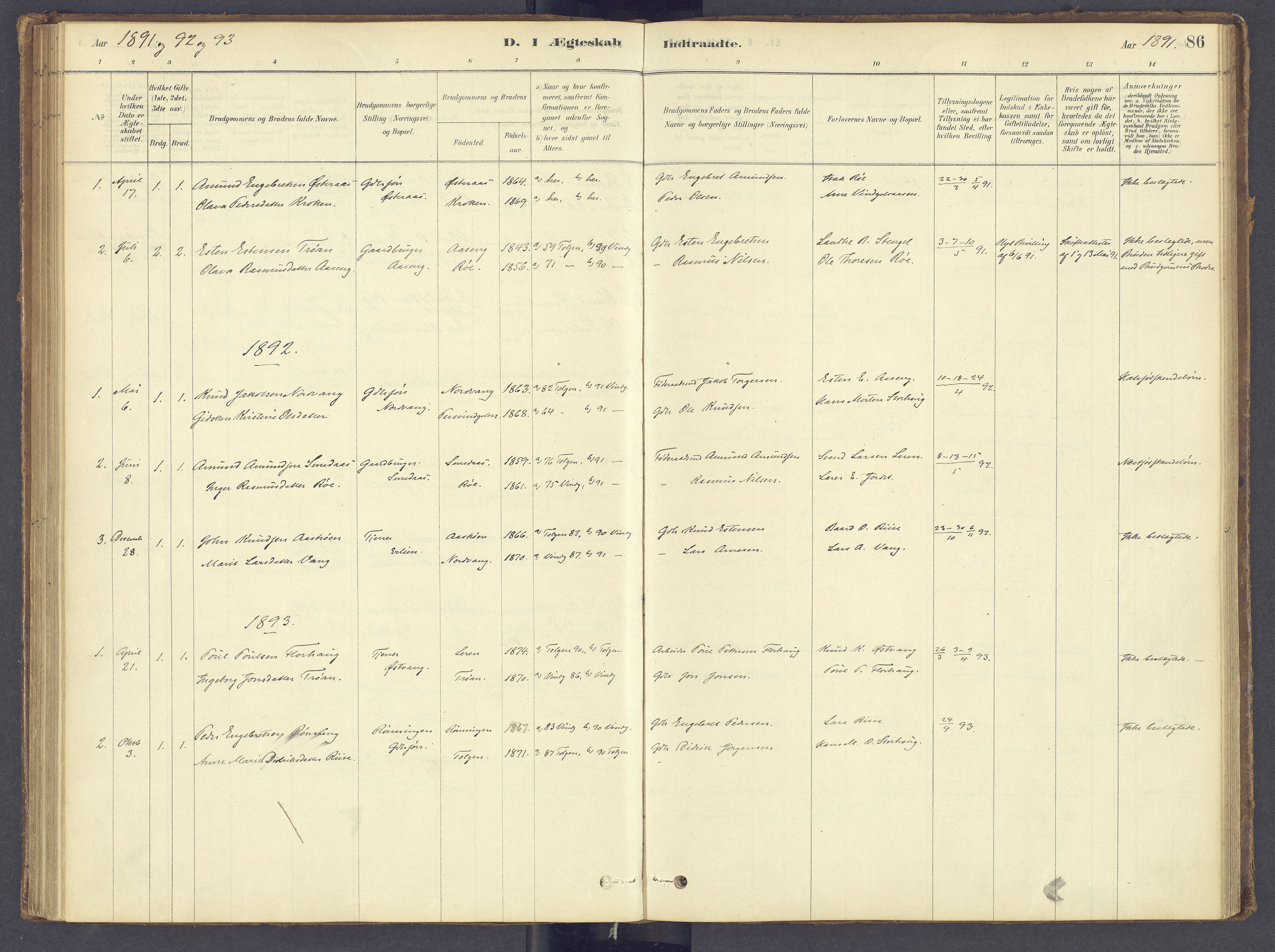 Tolga prestekontor, SAH/PREST-062/K/L0012: Parish register (official) no. 12, 1877-1925, p. 86