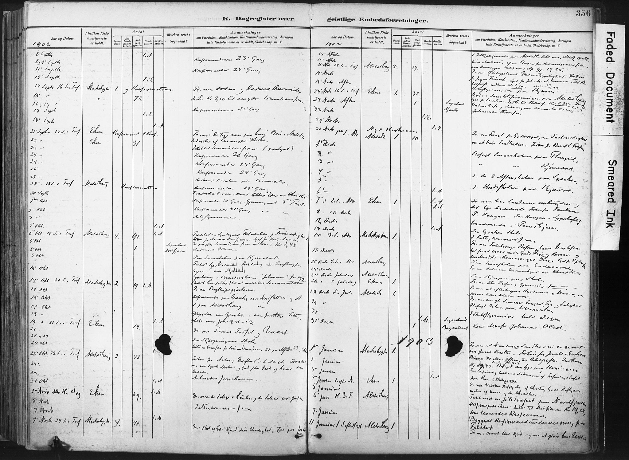 Ministerialprotokoller, klokkerbøker og fødselsregistre - Nord-Trøndelag, SAT/A-1458/717/L0162: Parish register (official) no. 717A12, 1898-1923, p. 356