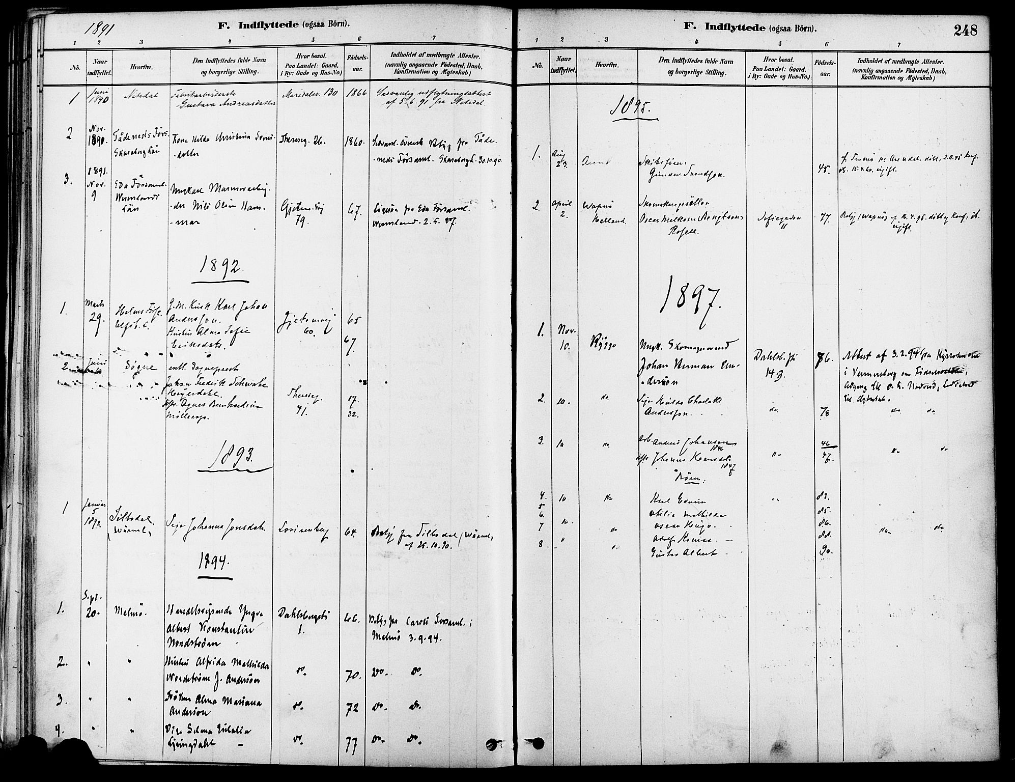 Gamle Aker prestekontor Kirkebøker, SAO/A-10617a/F/L0007: Parish register (official) no. 7, 1882-1890, p. 248