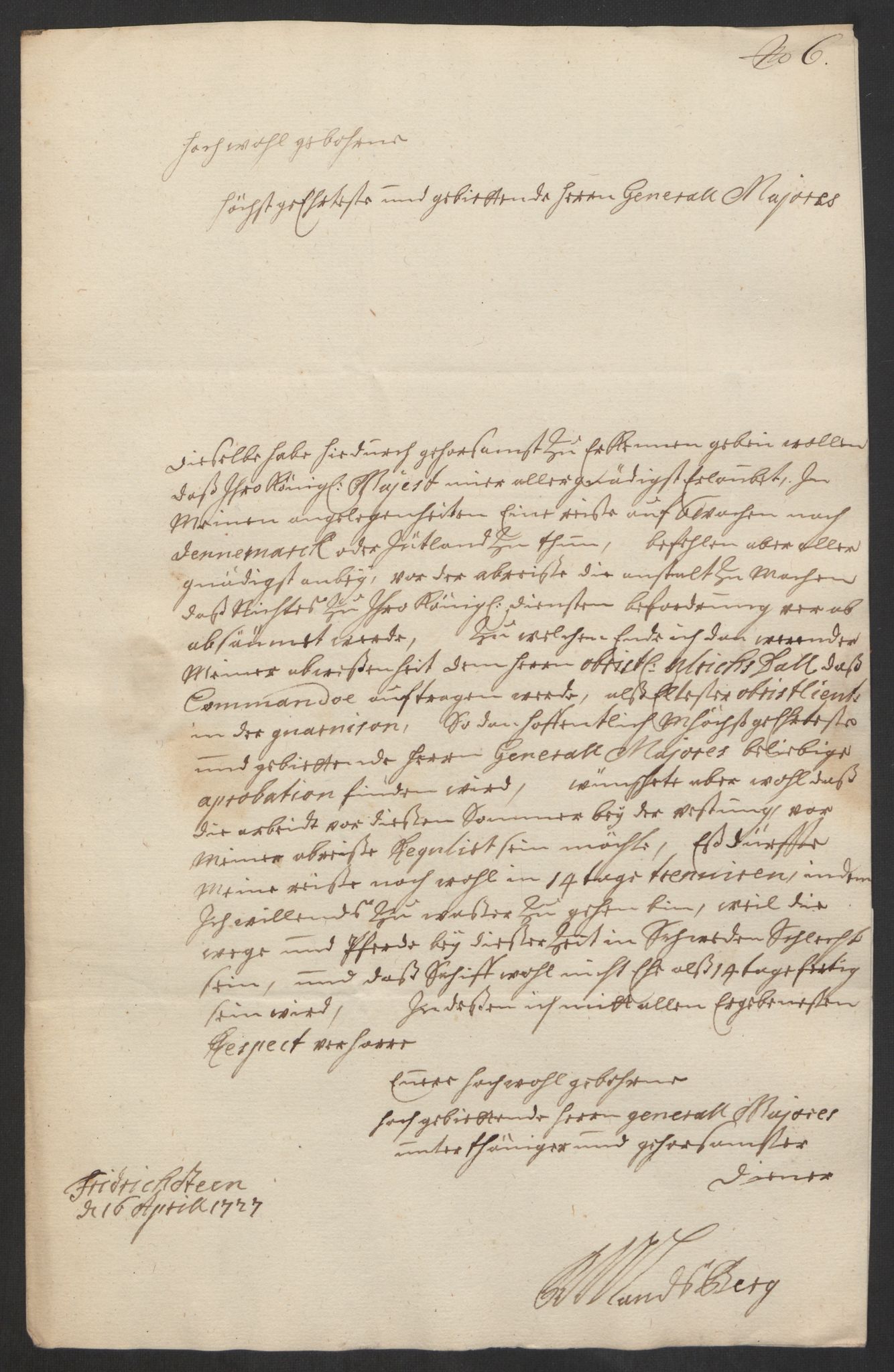 Kommanderende general (KG I) med Det norske krigsdirektorium, AV/RA-EA-5419/D/L0153: Fredriksten festning: Brev, inventarfortegnelser og regnskapsekstrakter, 1724-1729, p. 426