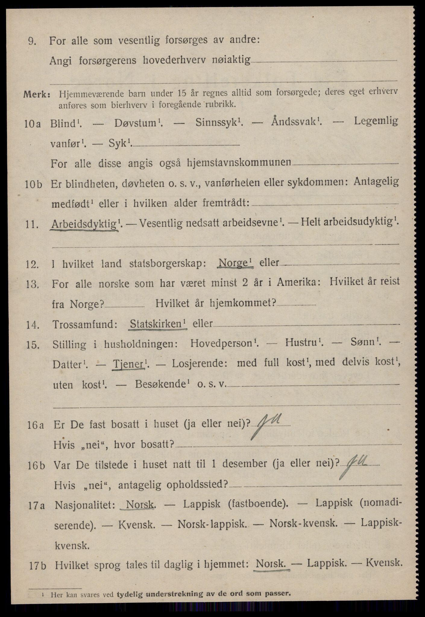 SAT, 1920 census for Rennebu, 1920, p. 5817