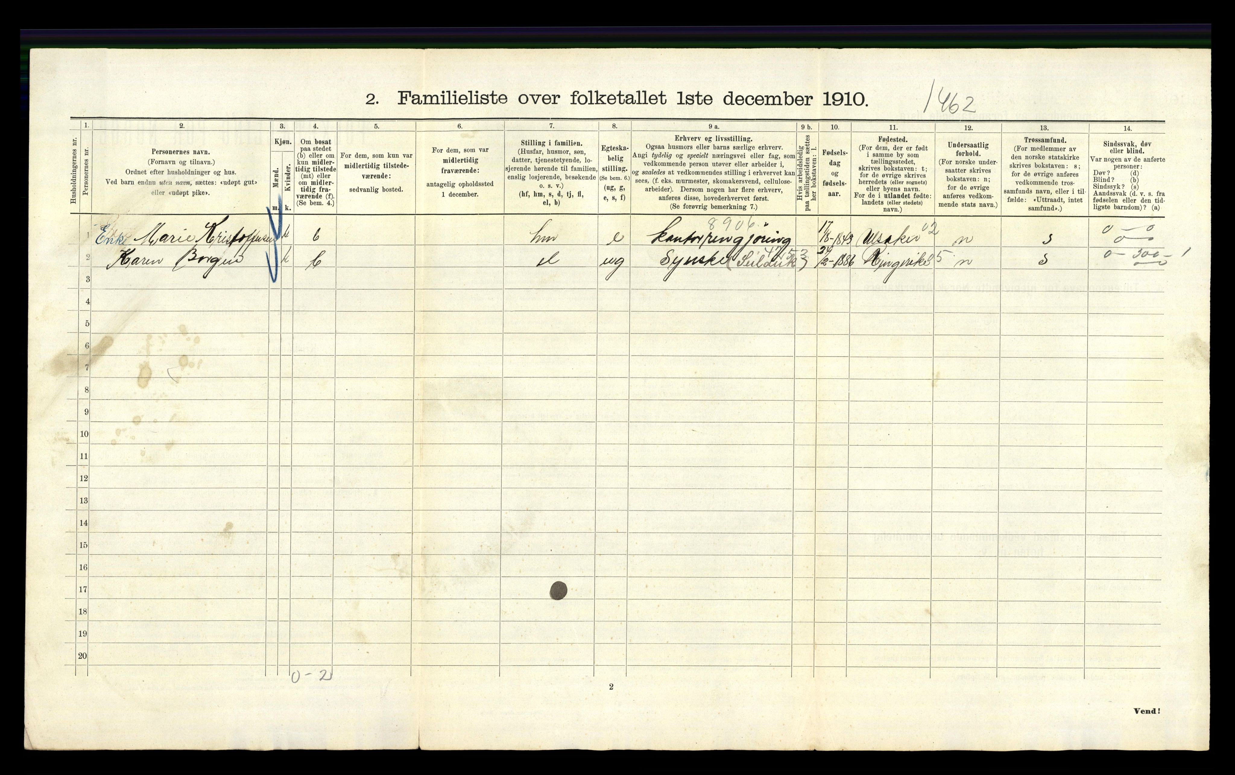 RA, 1910 census for Kristiania, 1910, p. 23816