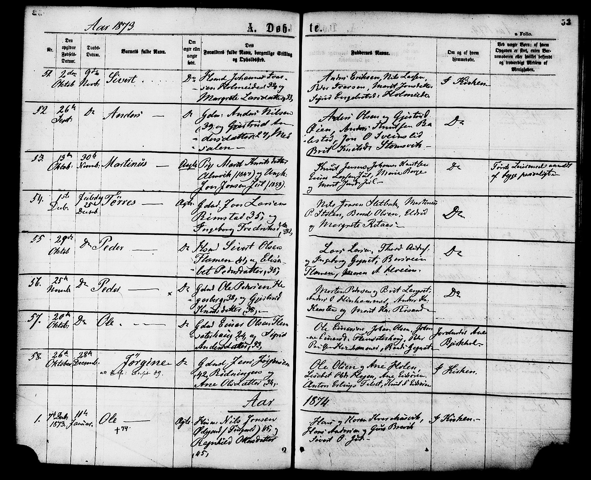 Ministerialprotokoller, klokkerbøker og fødselsregistre - Møre og Romsdal, SAT/A-1454/586/L0986: Parish register (official) no. 586A12, 1867-1878, p. 53