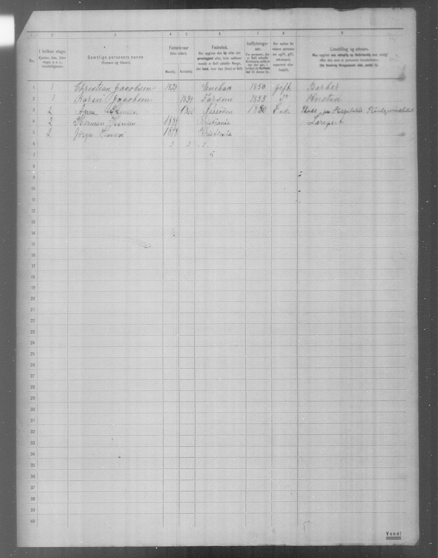 OBA, Municipal Census 1904 for Kristiania, 1904, p. 19216