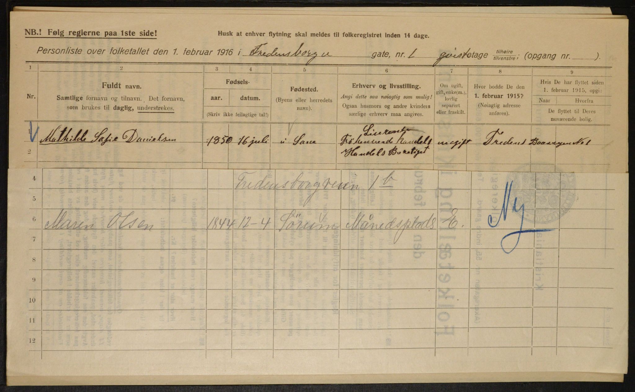 OBA, Municipal Census 1916 for Kristiania, 1916, p. 25892