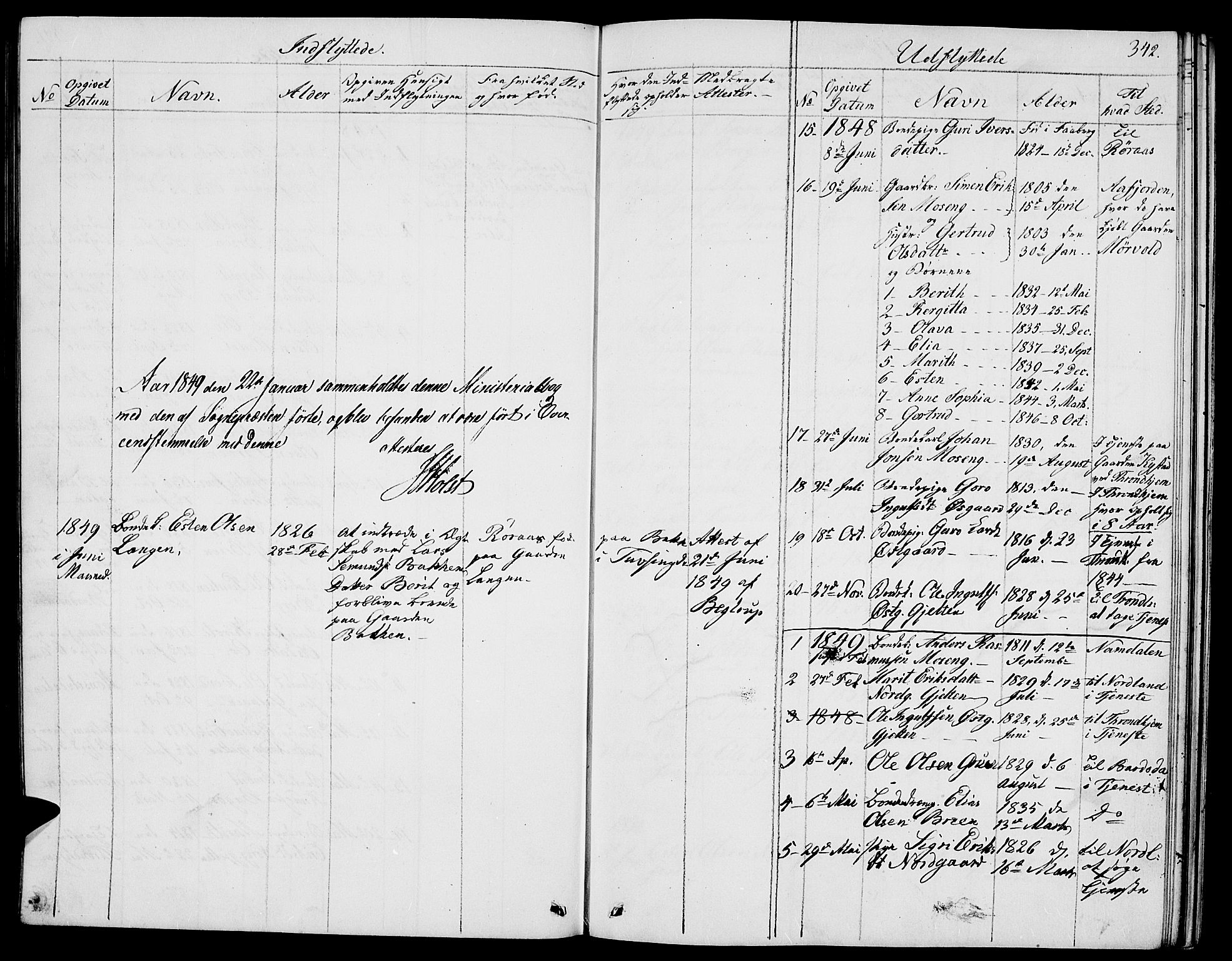 Tolga prestekontor, AV/SAH-PREST-062/L/L0004: Parish register (copy) no. 4, 1845-1887, p. 342