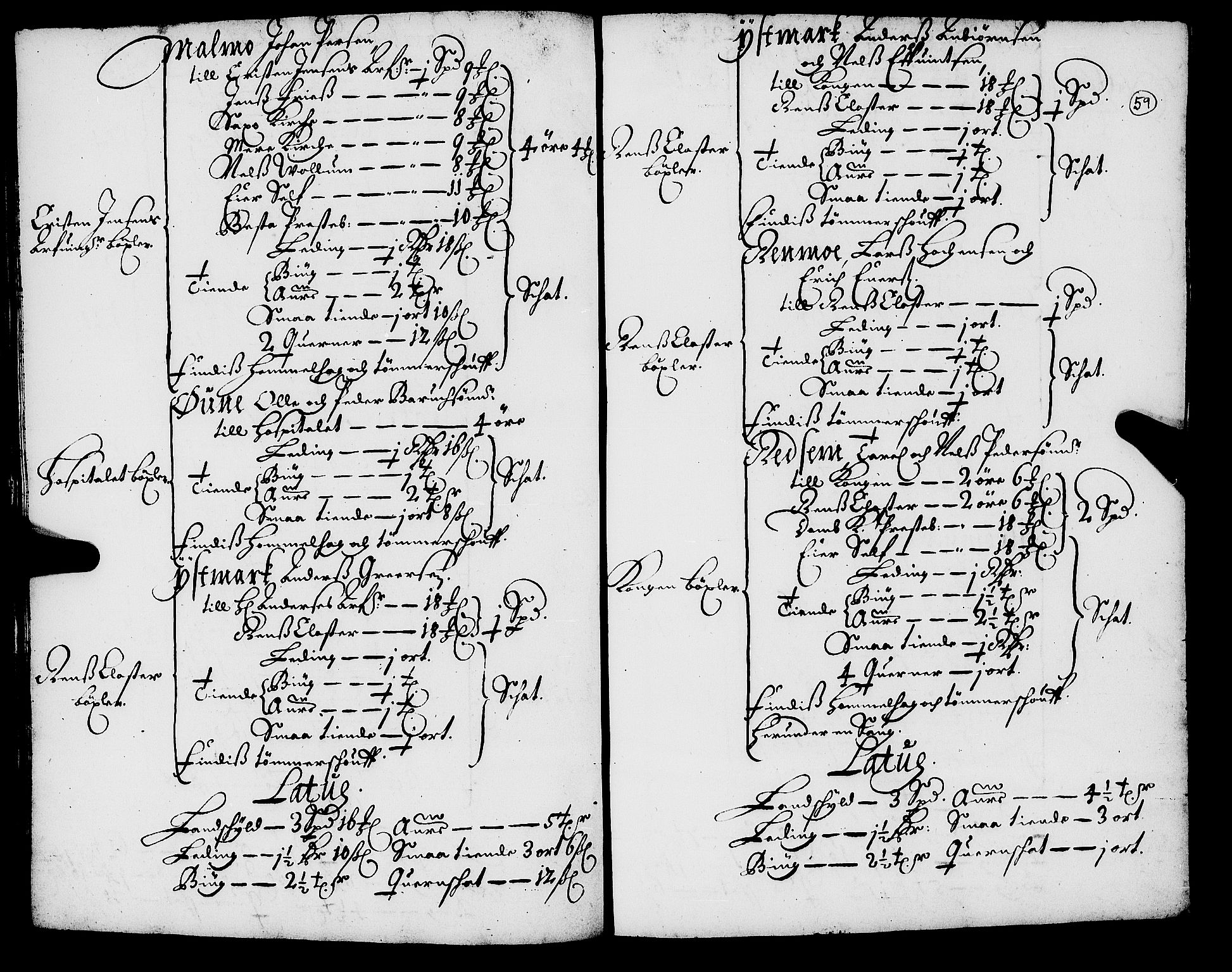 Rentekammeret inntil 1814, Realistisk ordnet avdeling, AV/RA-EA-4070/N/Nb/Nba/L0055: Inderøy len, 1668, p. 58b-59a