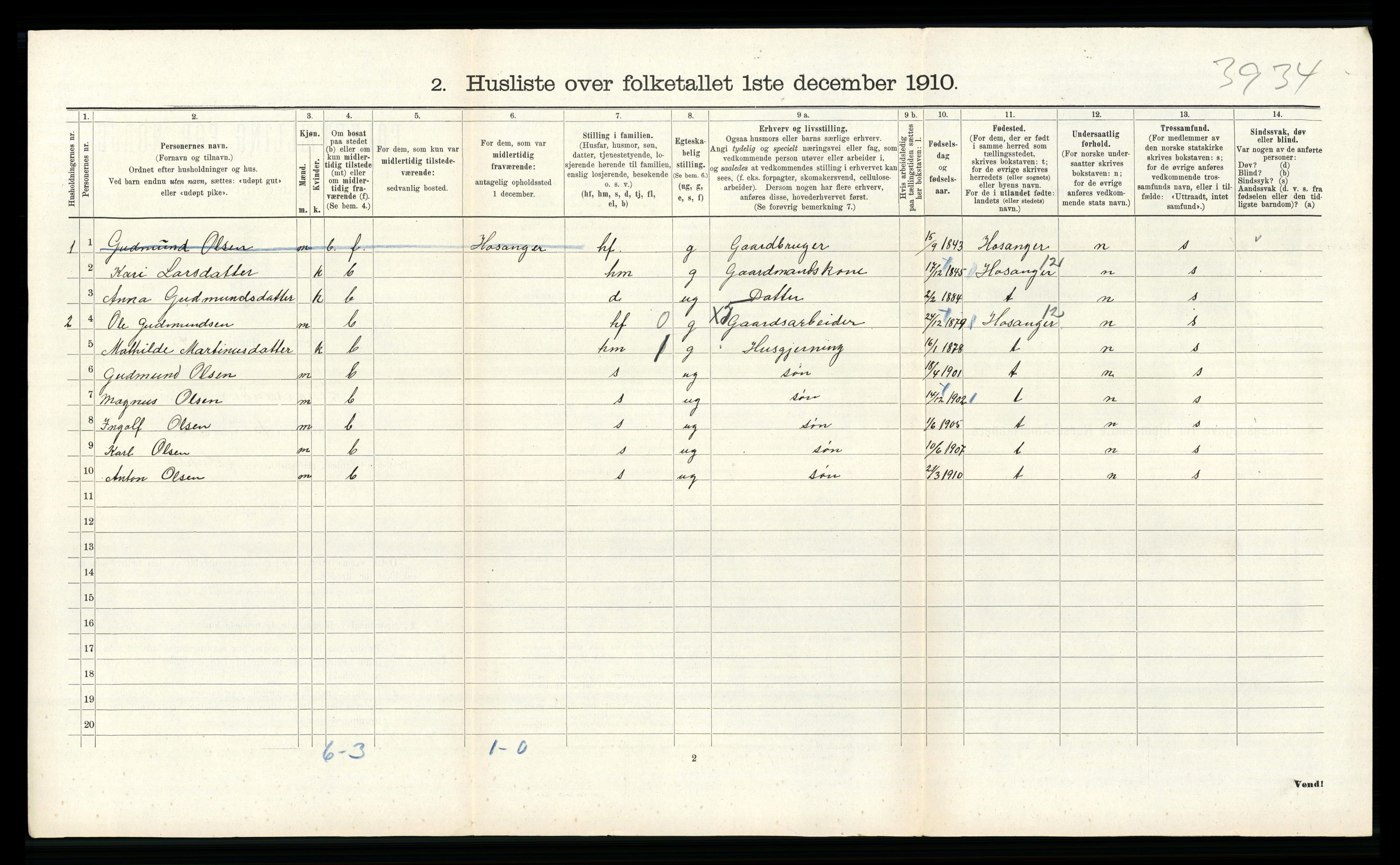 RA, 1910 census for Alversund, 1910, p. 269