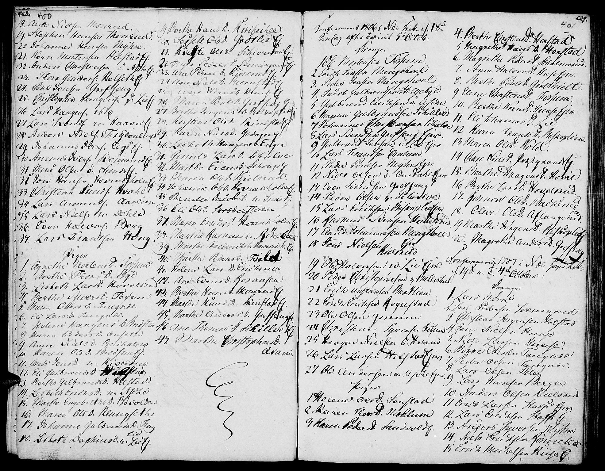 Nes prestekontor, Hedmark, AV/SAH-PREST-020/K/Ka/L0001: Parish register (official) no. 1, 1802-1814, p. 400-401