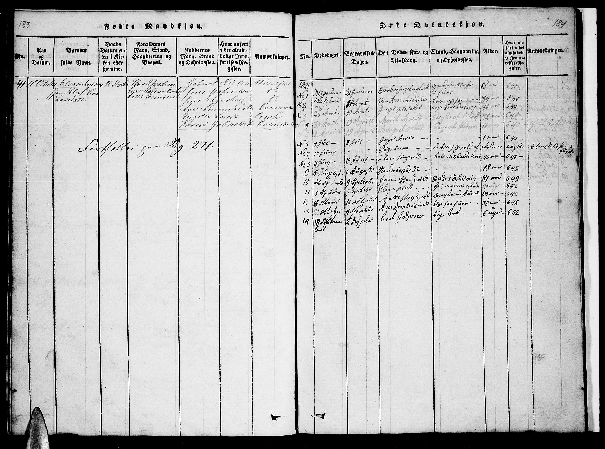 Ministerialprotokoller, klokkerbøker og fødselsregistre - Nordland, SAT/A-1459/863/L0911: Parish register (copy) no. 863C01, 1821-1858, p. 183-184