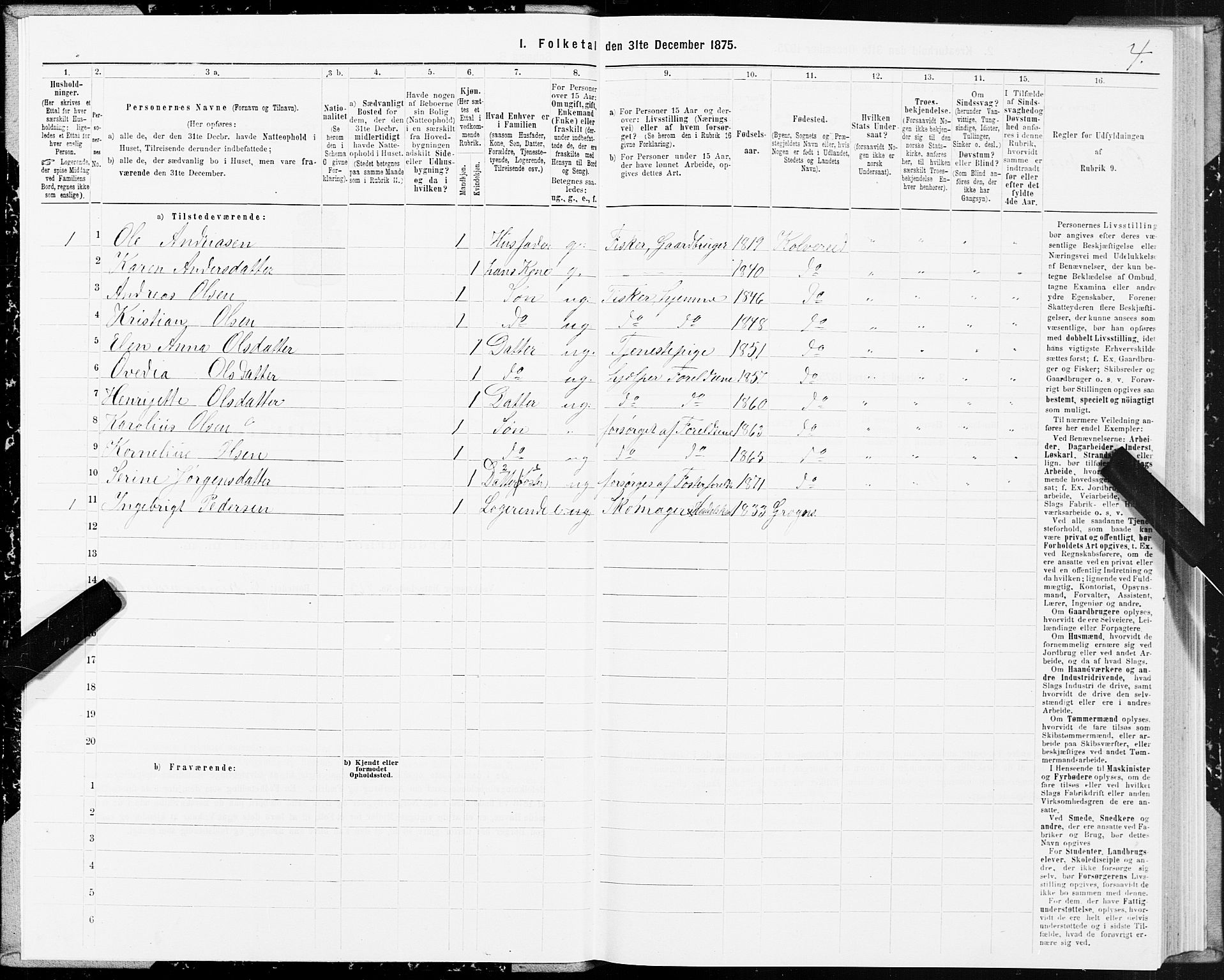 SAT, 1875 census for 1752P Kolvereid, 1875, p. 1004