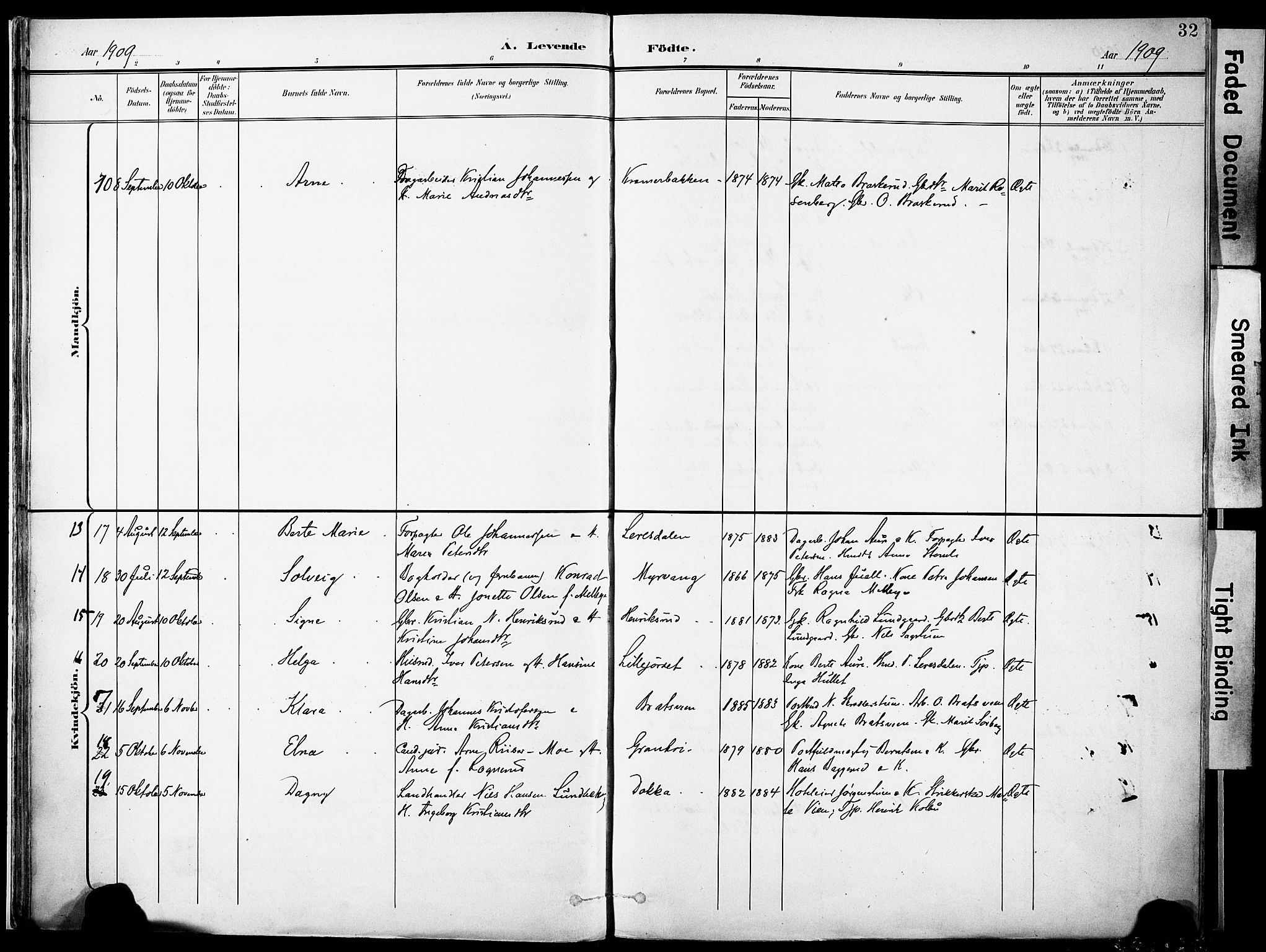 Nordre Land prestekontor, SAH/PREST-124/H/Ha/Haa/L0006: Parish register (official) no. 6, 1897-1914, p. 32