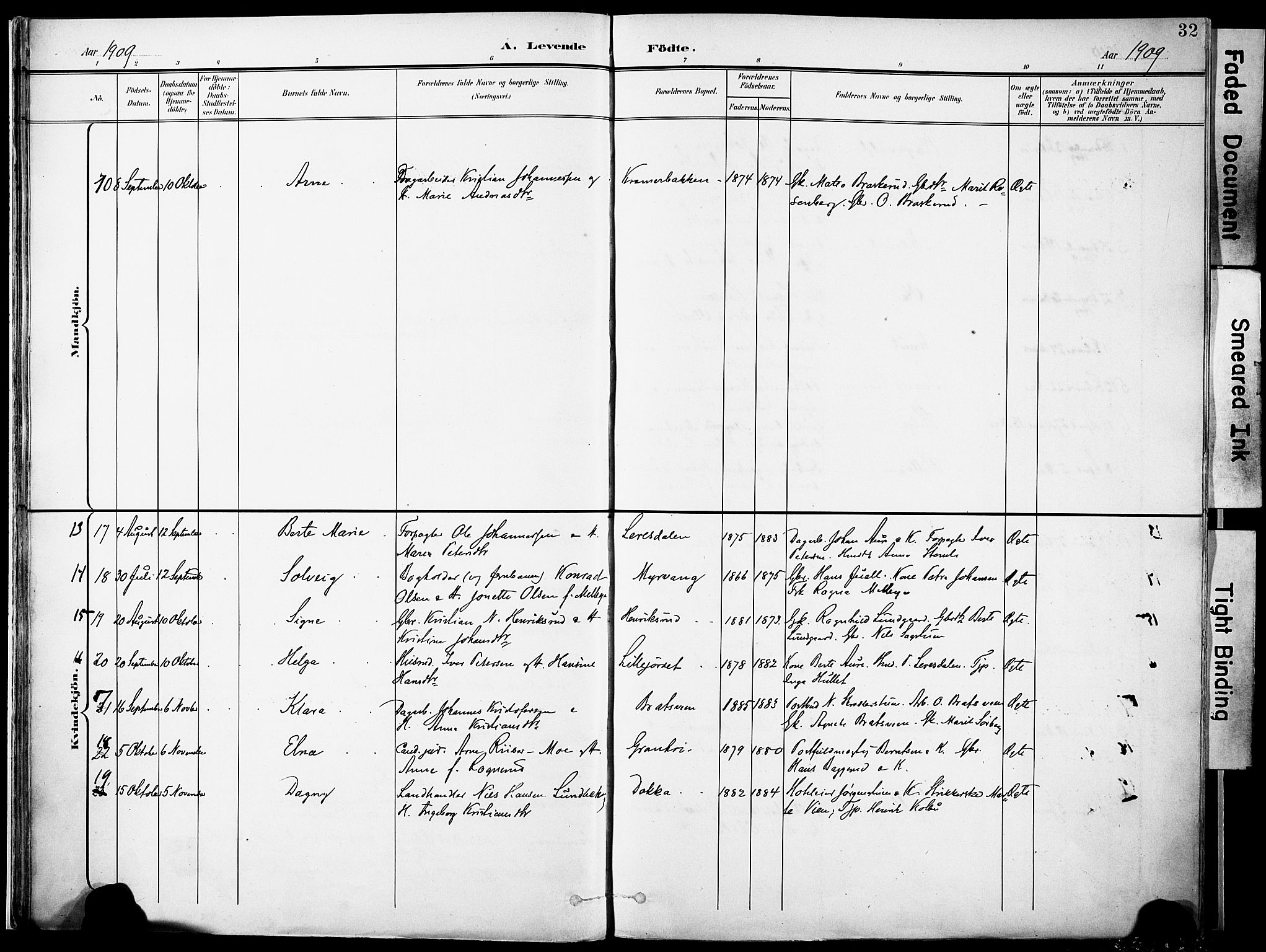 Nordre Land prestekontor, AV/SAH-PREST-124/H/Ha/Haa/L0006: Parish register (official) no. 6, 1897-1914, p. 32