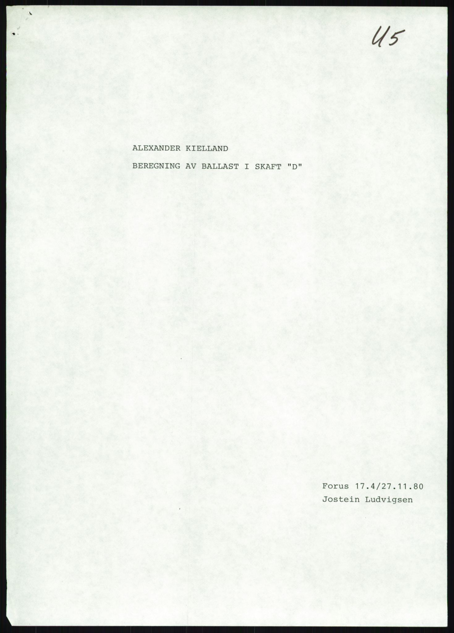 Justisdepartementet, Granskningskommisjonen ved Alexander Kielland-ulykken 27.3.1980, AV/RA-S-1165/D/L0019: S Værforhold (Doku.liste + S1-S5 av 5)/ T (T1-T2)/ U Stabilitet (Doku.liste + U1-U5 av 5), 1980-1981, p. 982