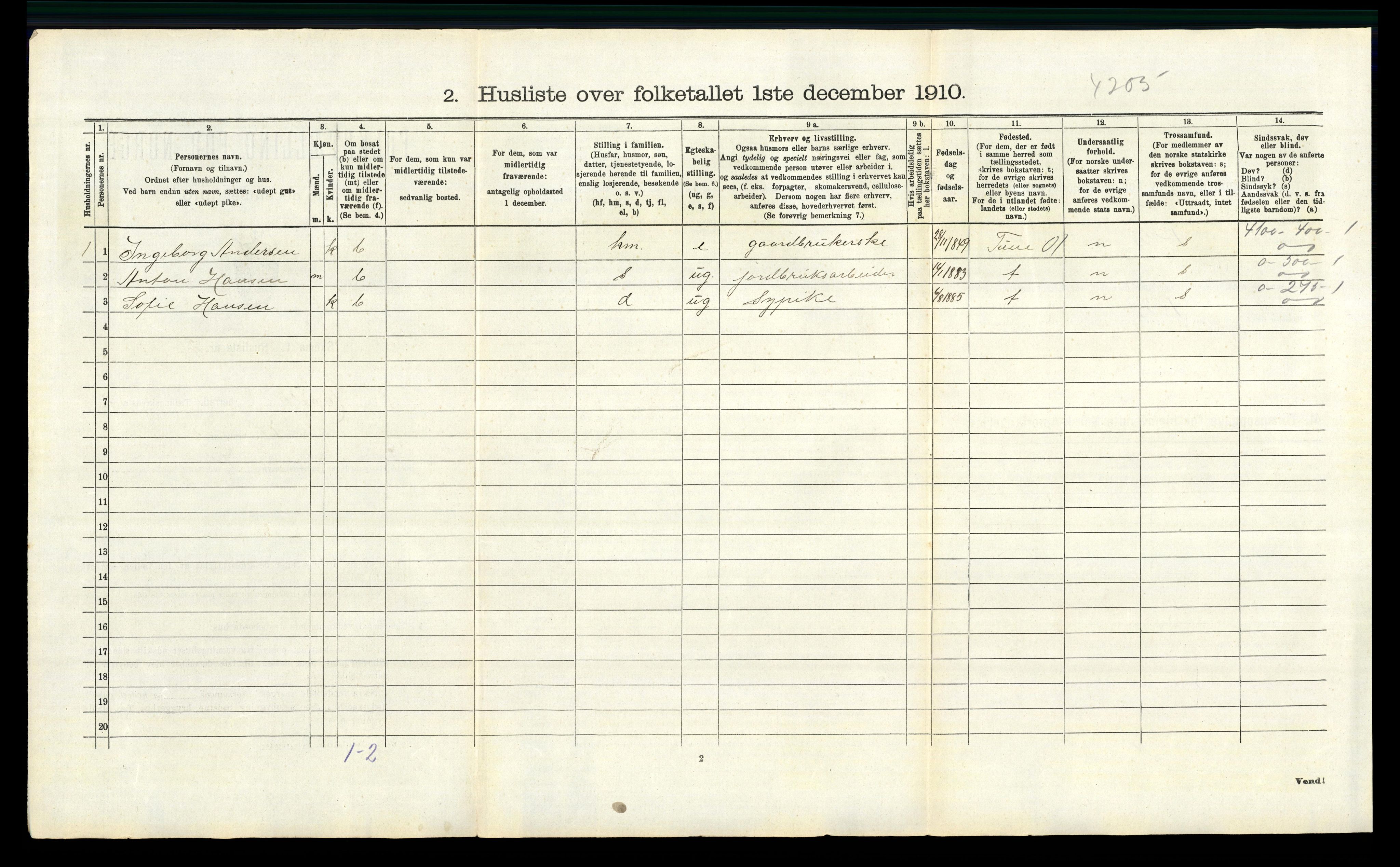 RA, 1910 census for Råde, 1910, p. 239