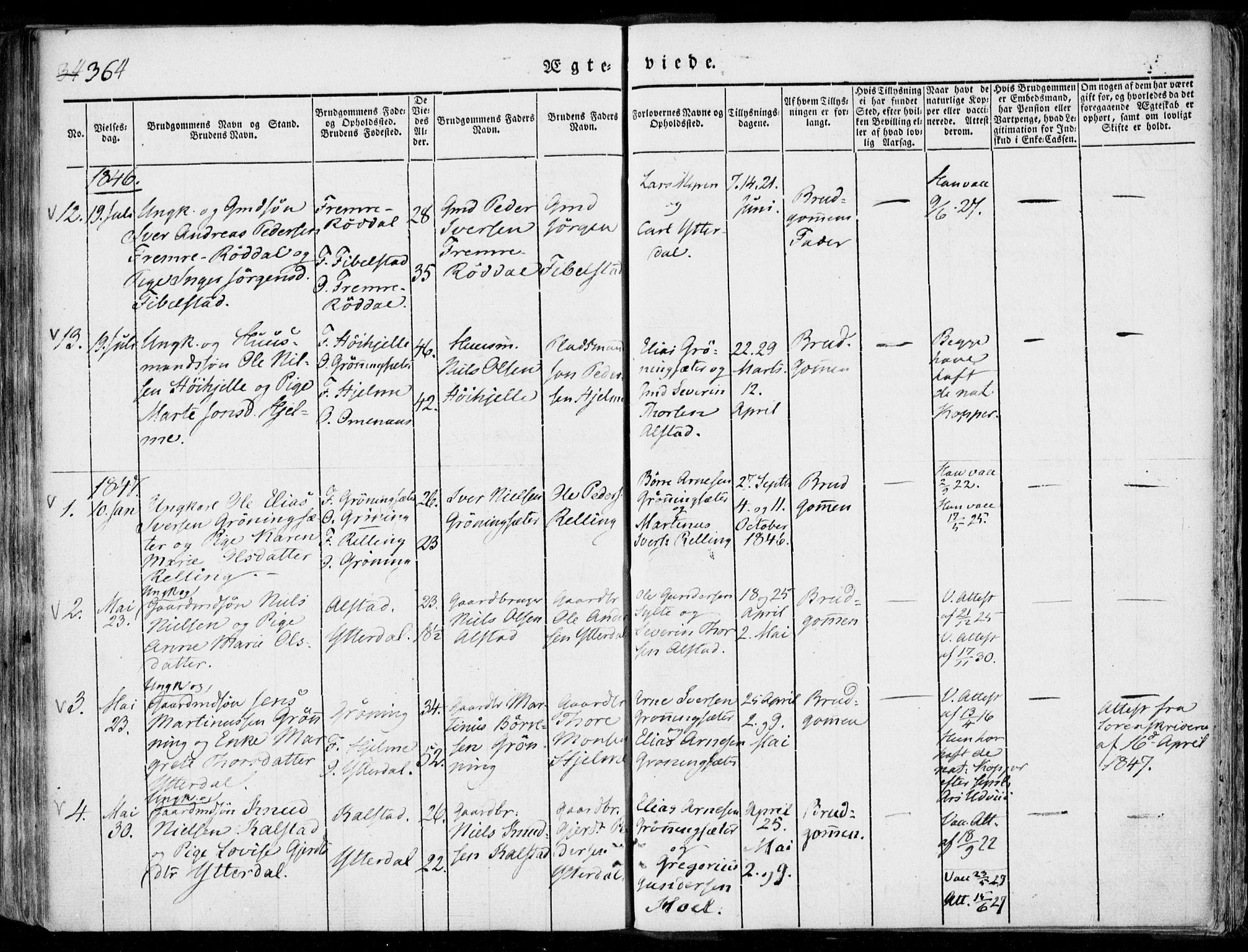 Ministerialprotokoller, klokkerbøker og fødselsregistre - Møre og Romsdal, SAT/A-1454/519/L0248: Parish register (official) no. 519A07, 1829-1860, p. 364