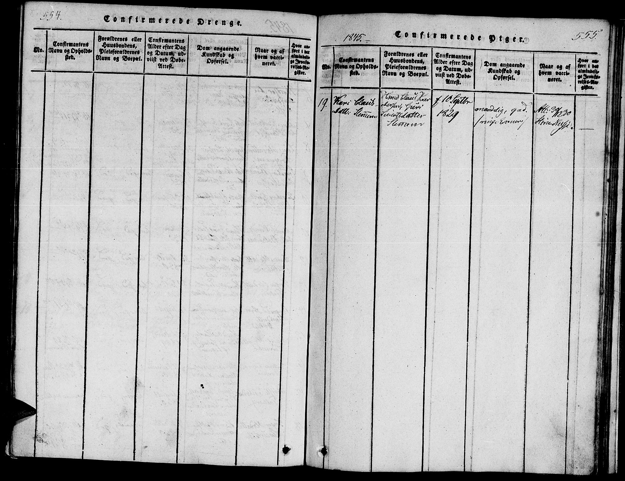 Ministerialprotokoller, klokkerbøker og fødselsregistre - Møre og Romsdal, AV/SAT-A-1454/547/L0602: Parish register (official) no. 547A04, 1818-1845, p. 554-555