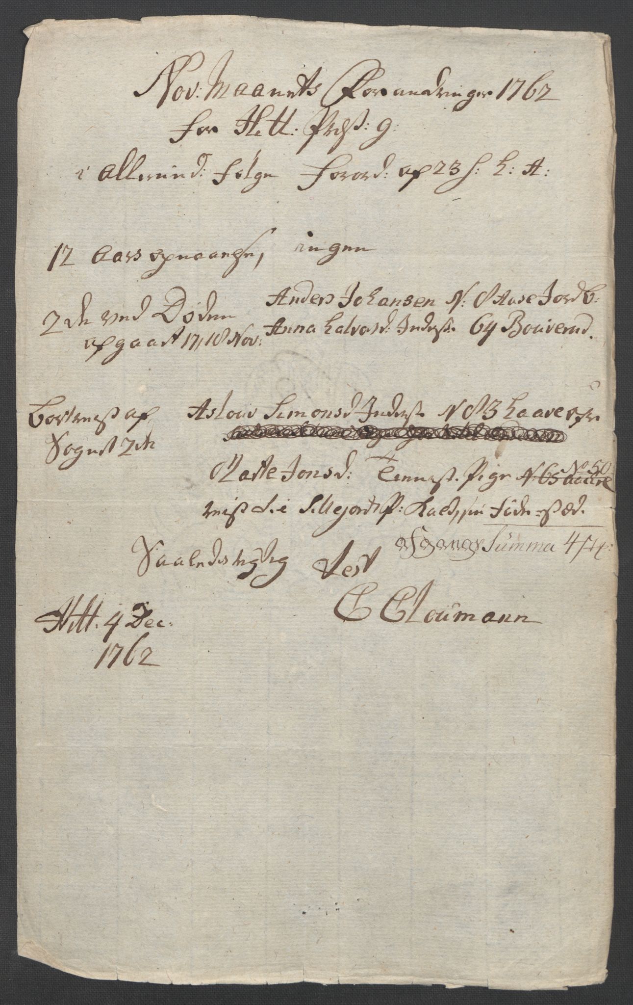 Rentekammeret inntil 1814, Reviderte regnskaper, Fogderegnskap, AV/RA-EA-4092/R37/L2239: Ekstraskatten Nedre Telemark og Bamble, 1762-1763, p. 177