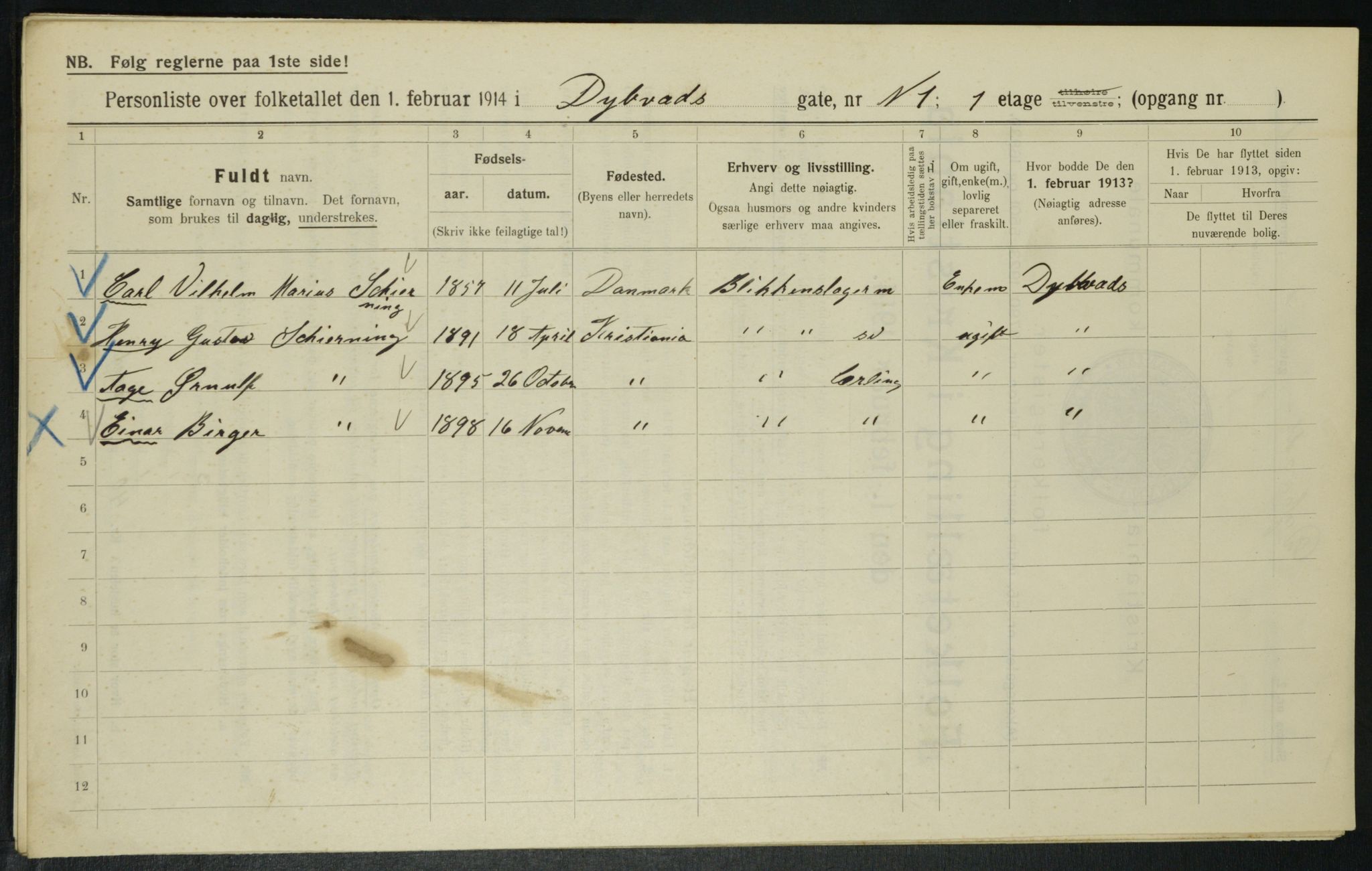 OBA, Municipal Census 1914 for Kristiania, 1914, p. 17629