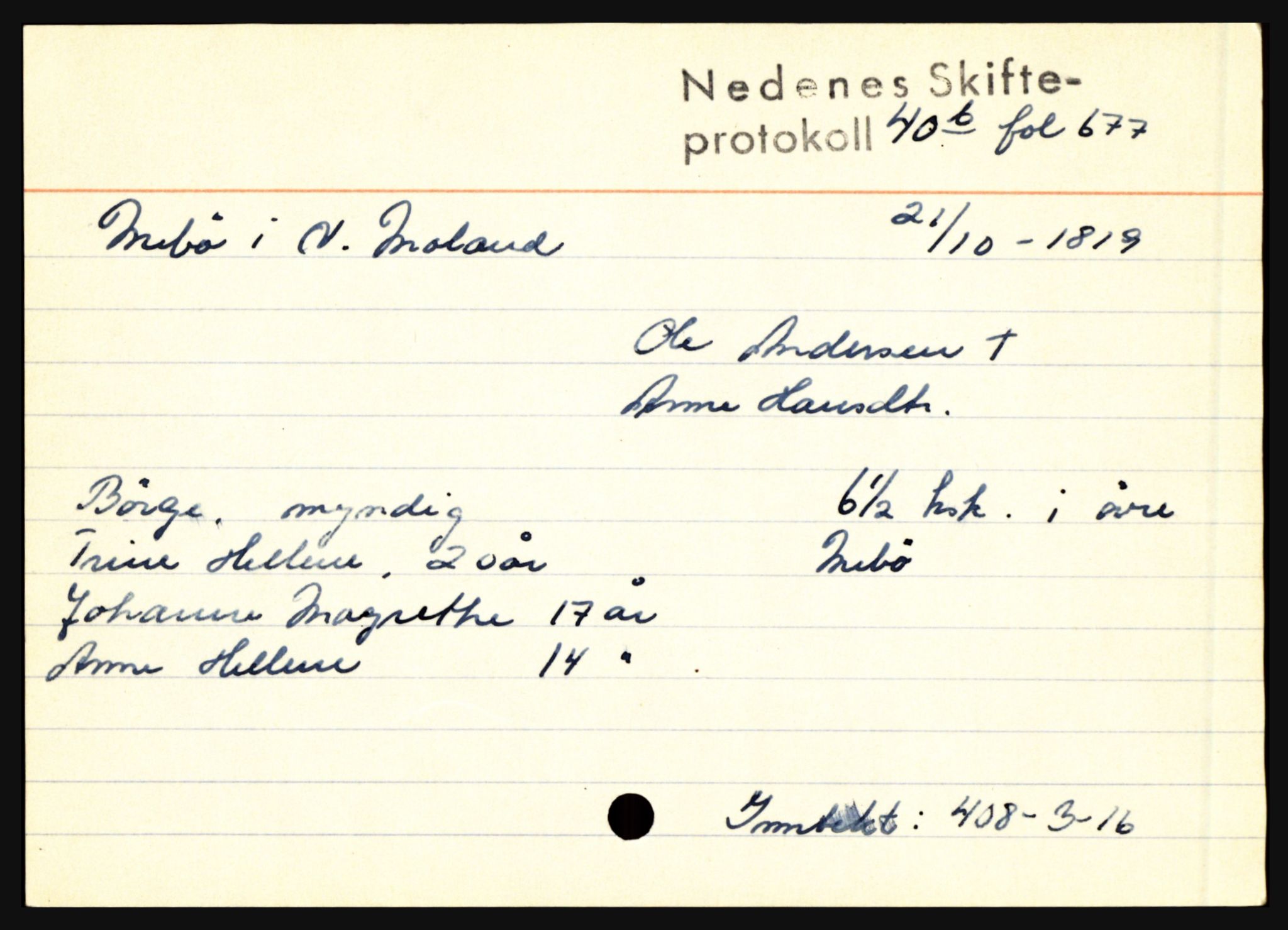 Nedenes sorenskriveri før 1824, AV/SAK-1221-0007/H, p. 19413