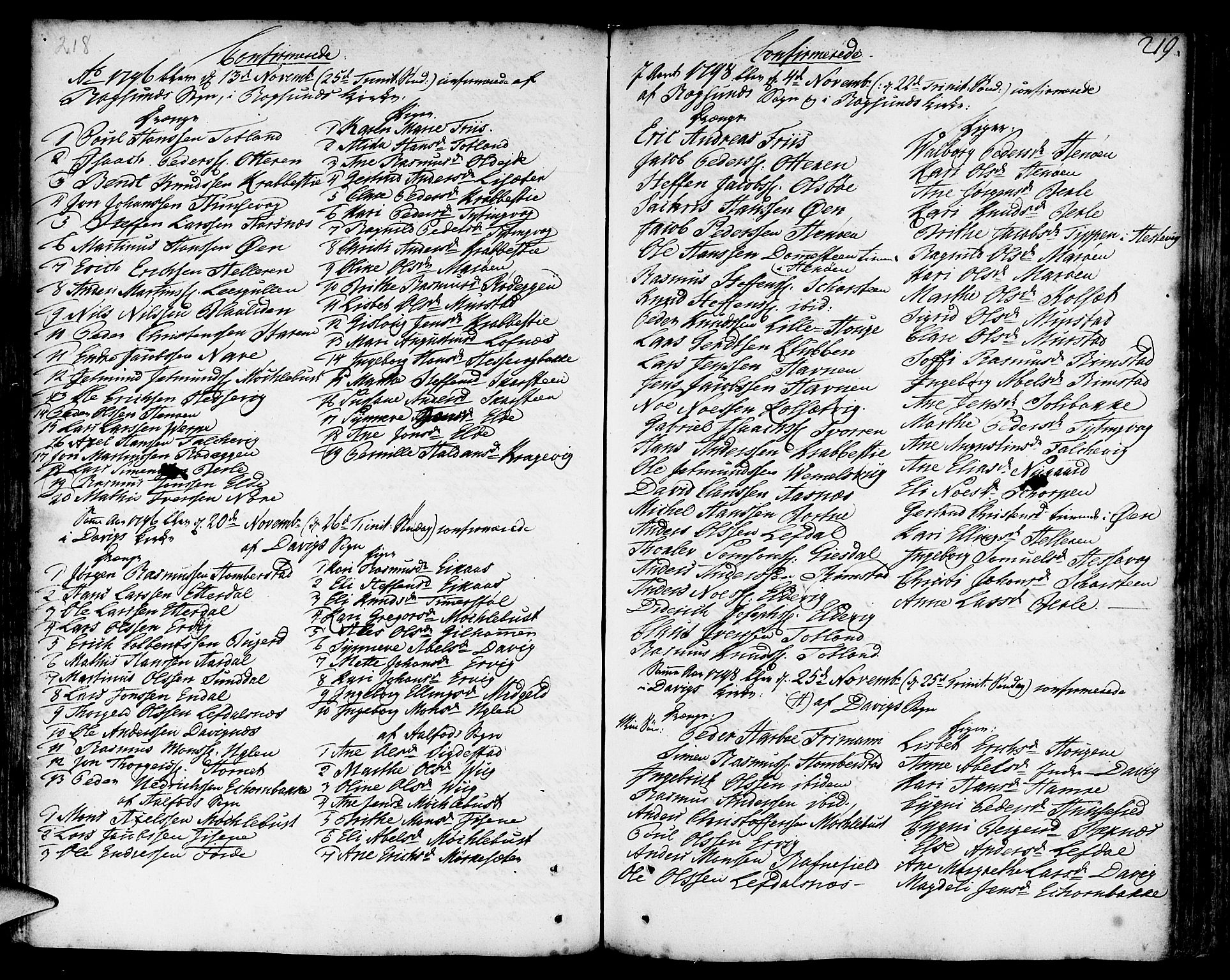 Davik sokneprestembete, SAB/A-79701/H/Haa/Haaa/L0002: Parish register (official) no. A 2, 1742-1816, p. 219