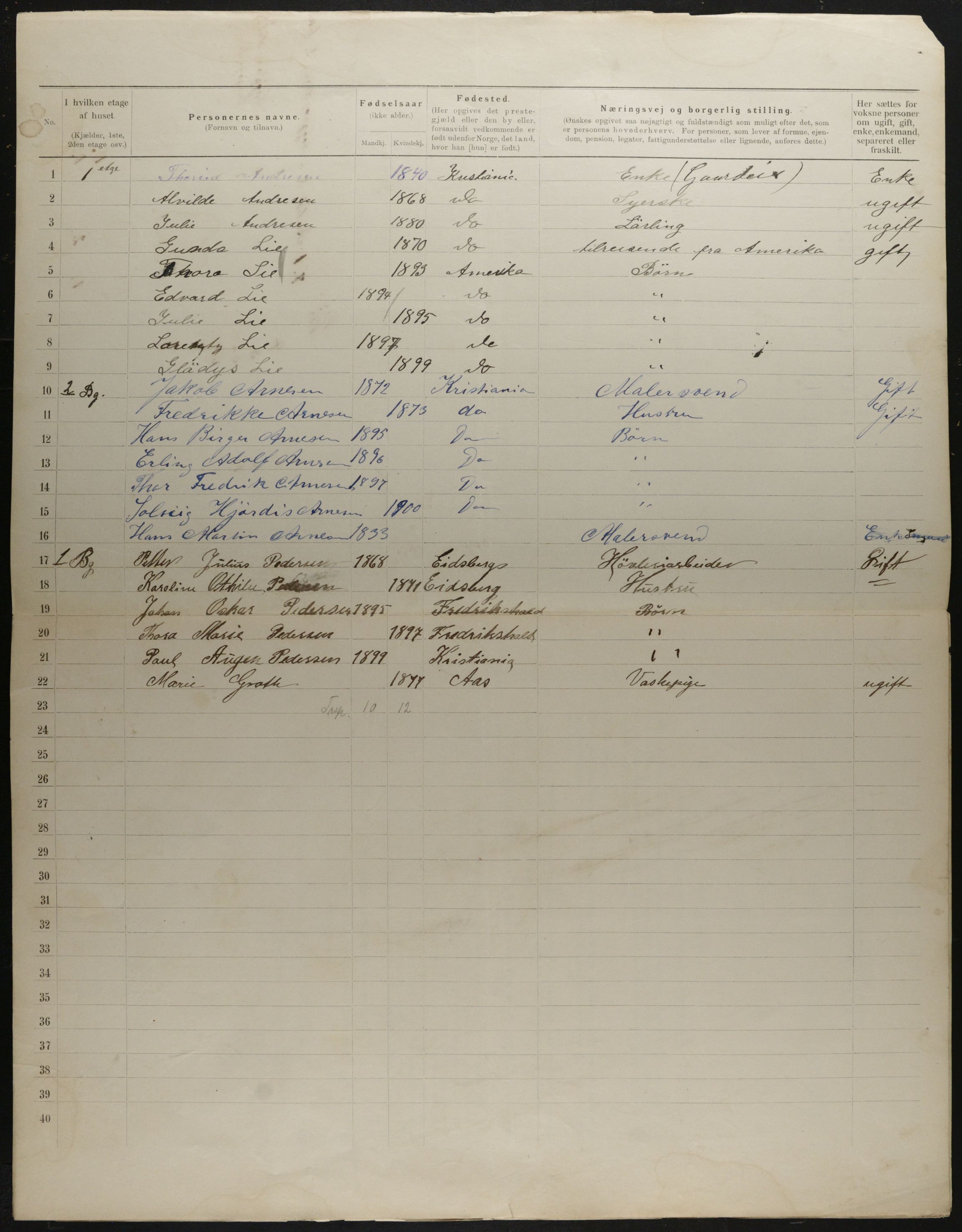 OBA, Municipal Census 1901 for Kristiania, 1901, p. 4727