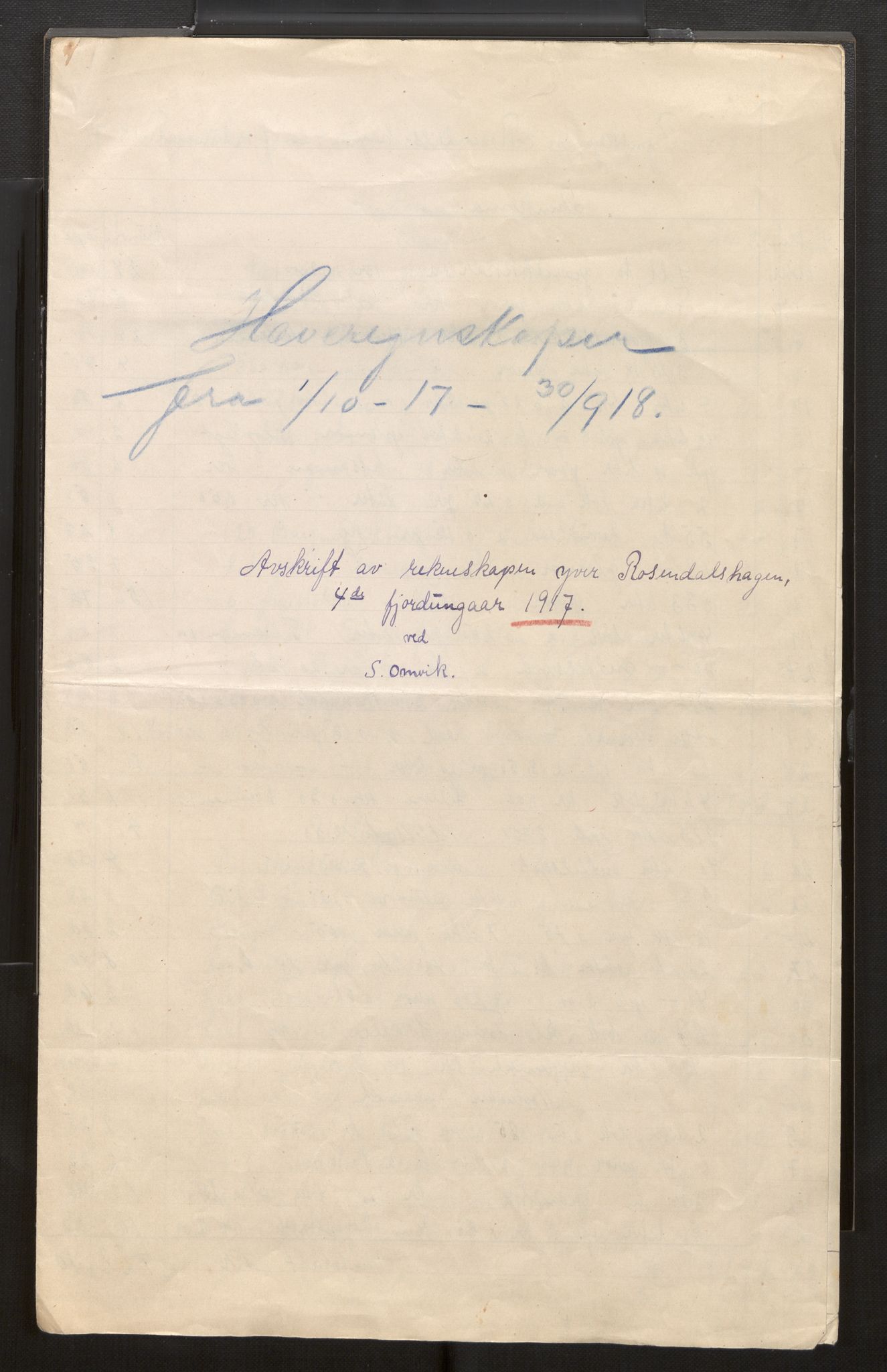 Rosendal Baroni - Godsforvaltning, SAB/A-36502/H/Hd/L0001/0002: Hagen / Diverse , 1888-1917