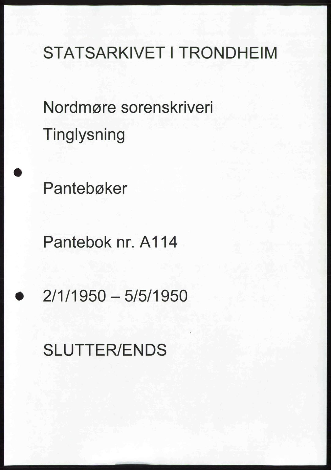 Nordmøre sorenskriveri, AV/SAT-A-4132/1/2/2Ca: Mortgage book no. A114, 1950-1950