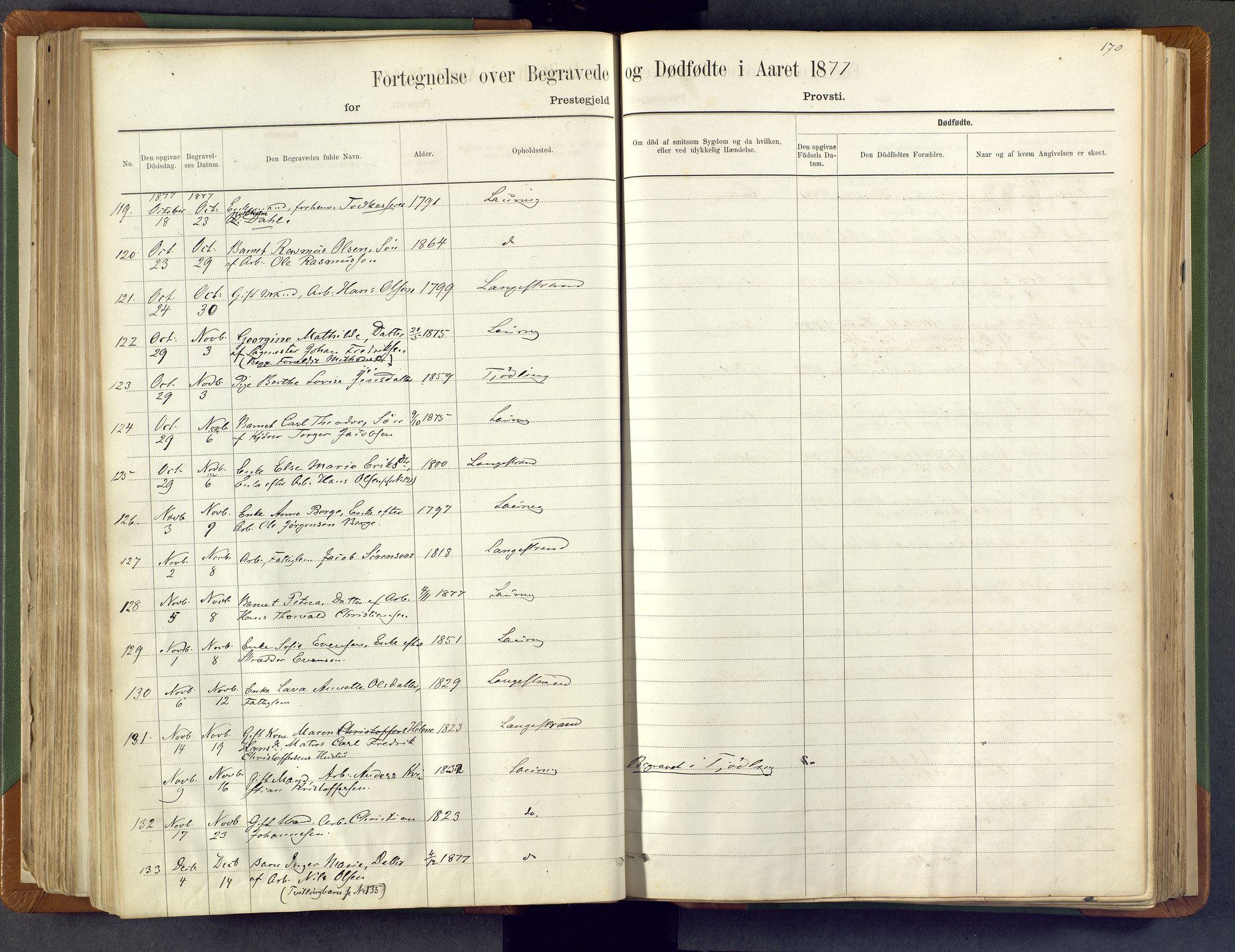 Larvik kirkebøker, AV/SAKO-A-352/F/Fa/L0007: Parish register (official) no. I 7, 1871-1883, p. 170