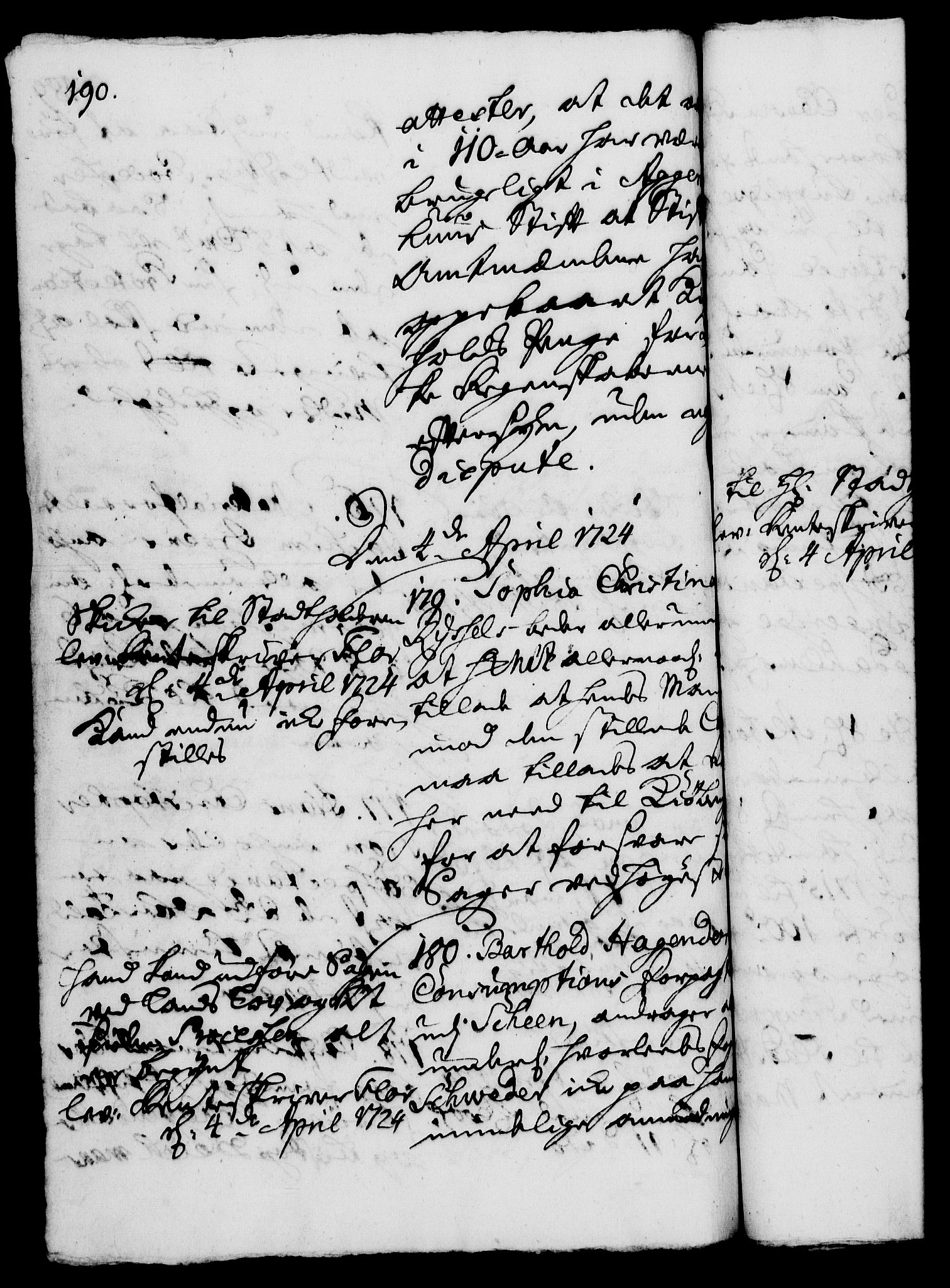 Rentekammeret, Kammerkanselliet, RA/EA-3111/G/Gh/Gha/L0006: Norsk ekstraktmemorialprotokoll (merket RK 53.51), 1723-1724, p. 190